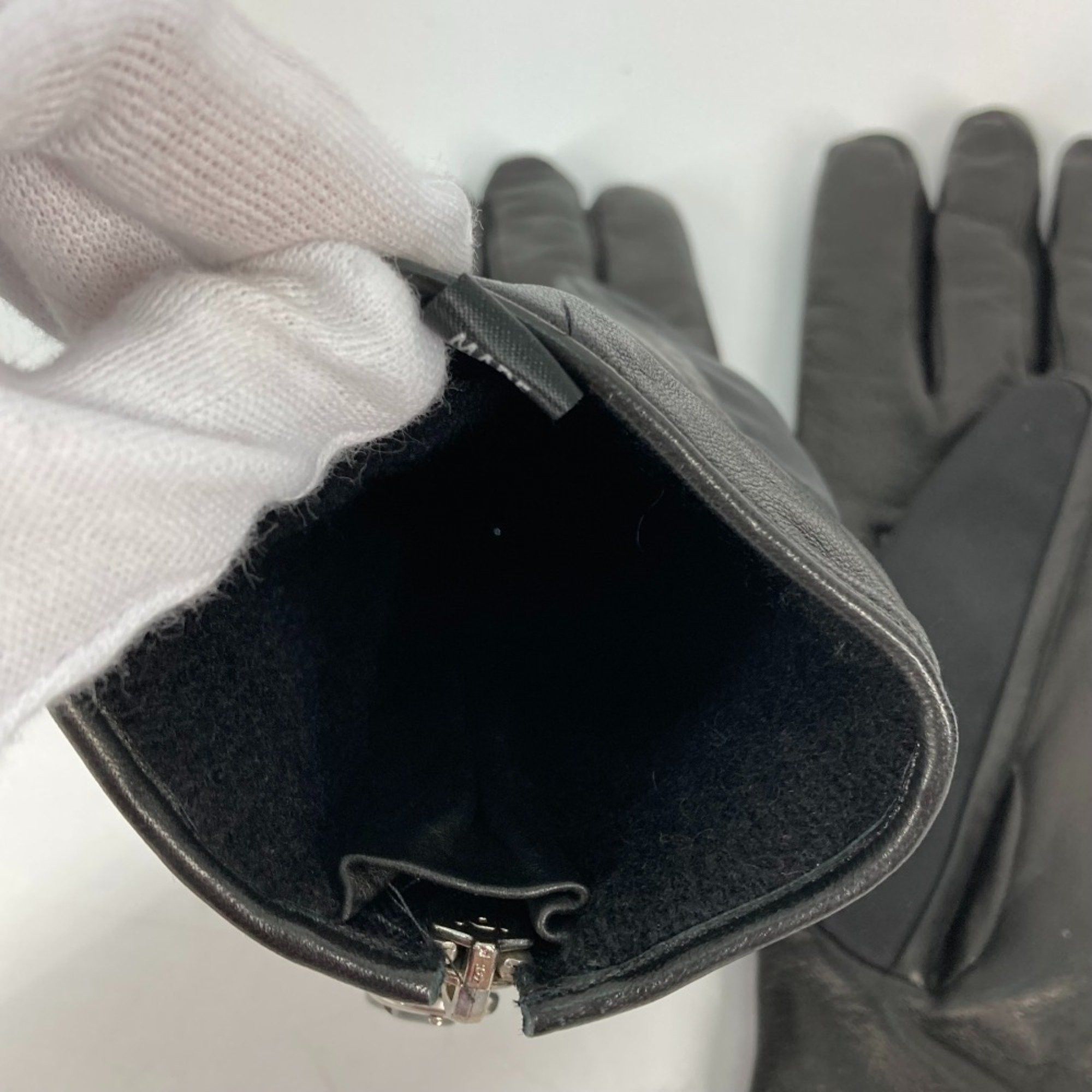 Prada PRADA Zip gloves Black Size ONE SIZE - 7 Thumbnail