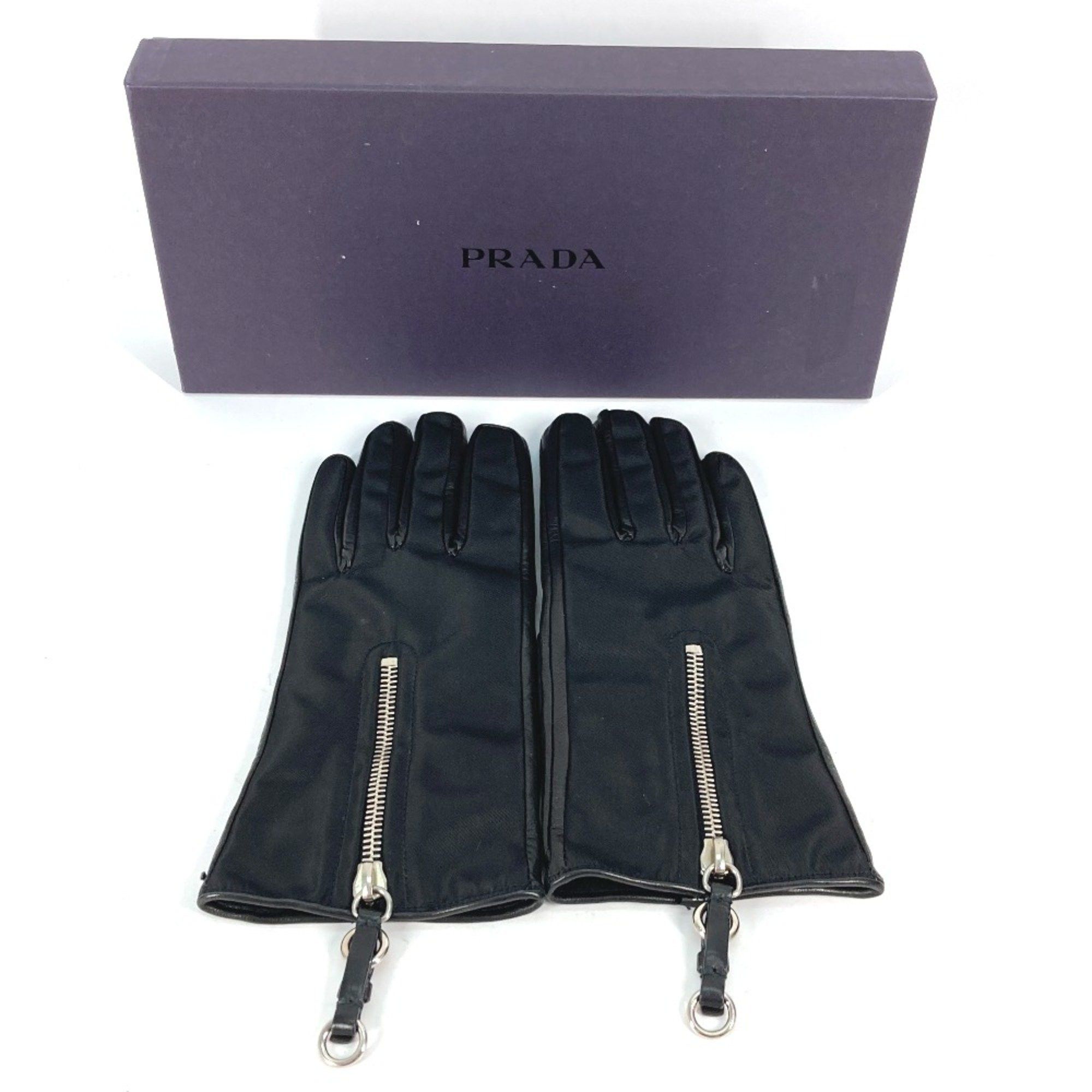 Prada PRADA Zip gloves Black Size ONE SIZE - 2 Thumbnail