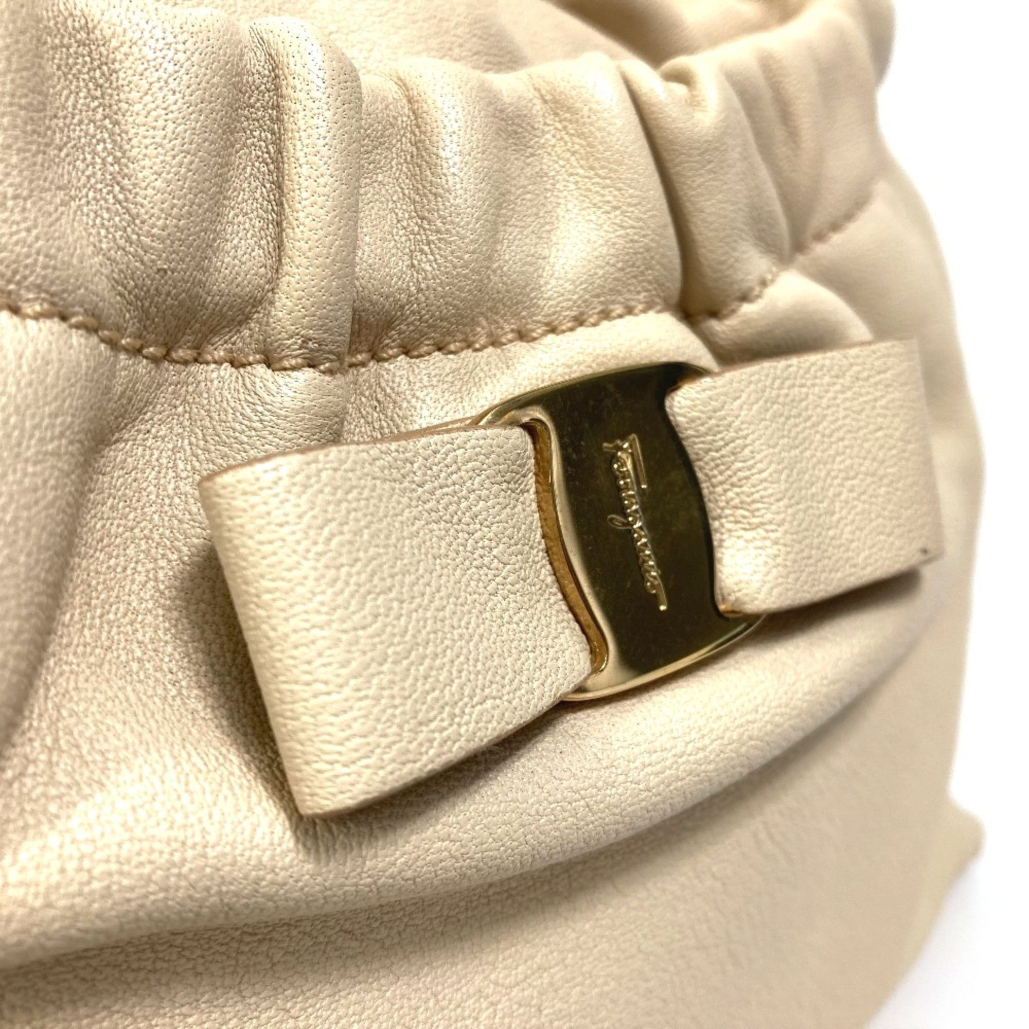 Salvatore Ferragamo Salvatore Ferragamo Vala 2WAY Shoulder Bag Hand Bag Light Beige Size ONE SIZE - 4 Thumbnail