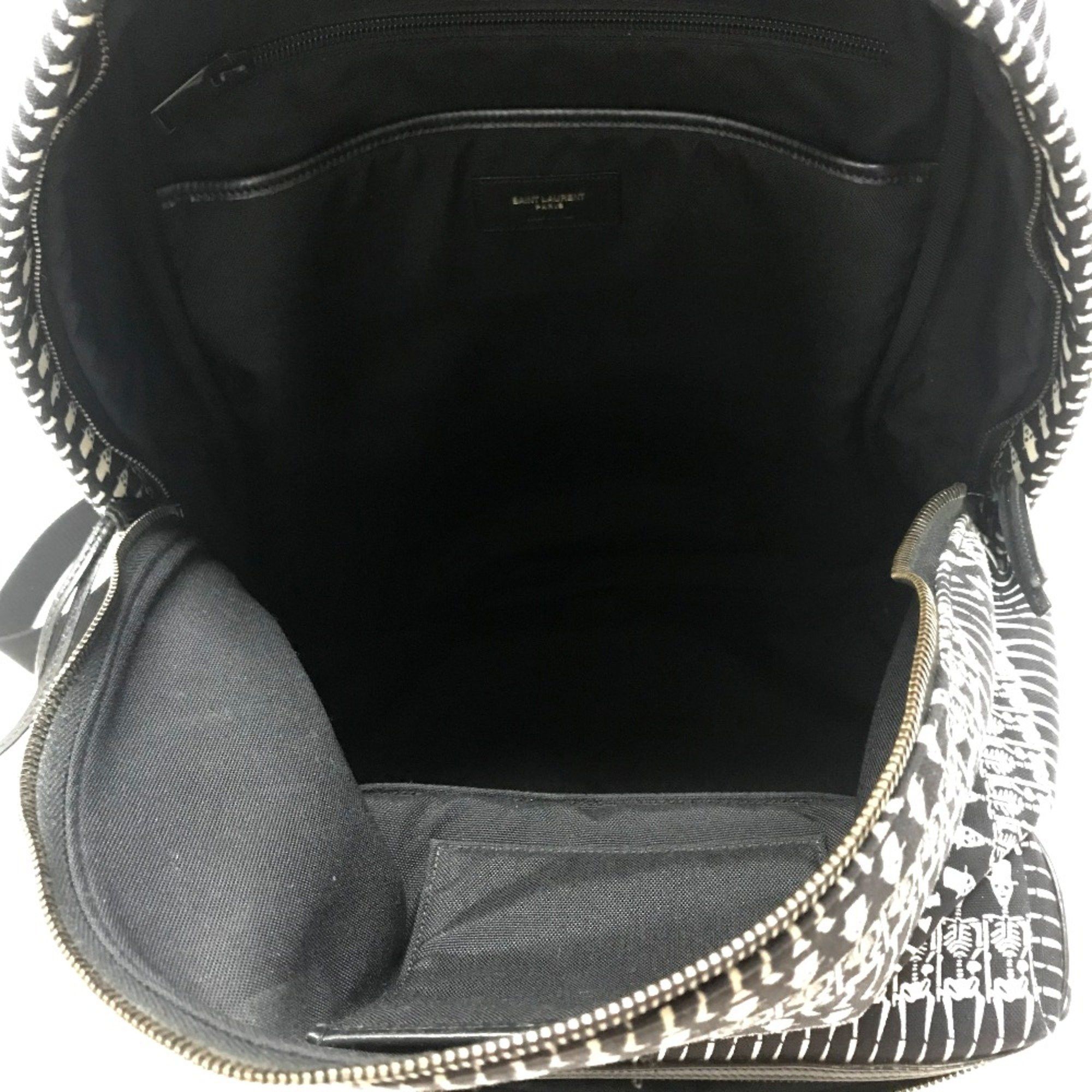 Saint Laurent Paris Saint Laurent Paris 435988 Backpack Backpack Black x White Size ONE SIZE - 13 Thumbnail