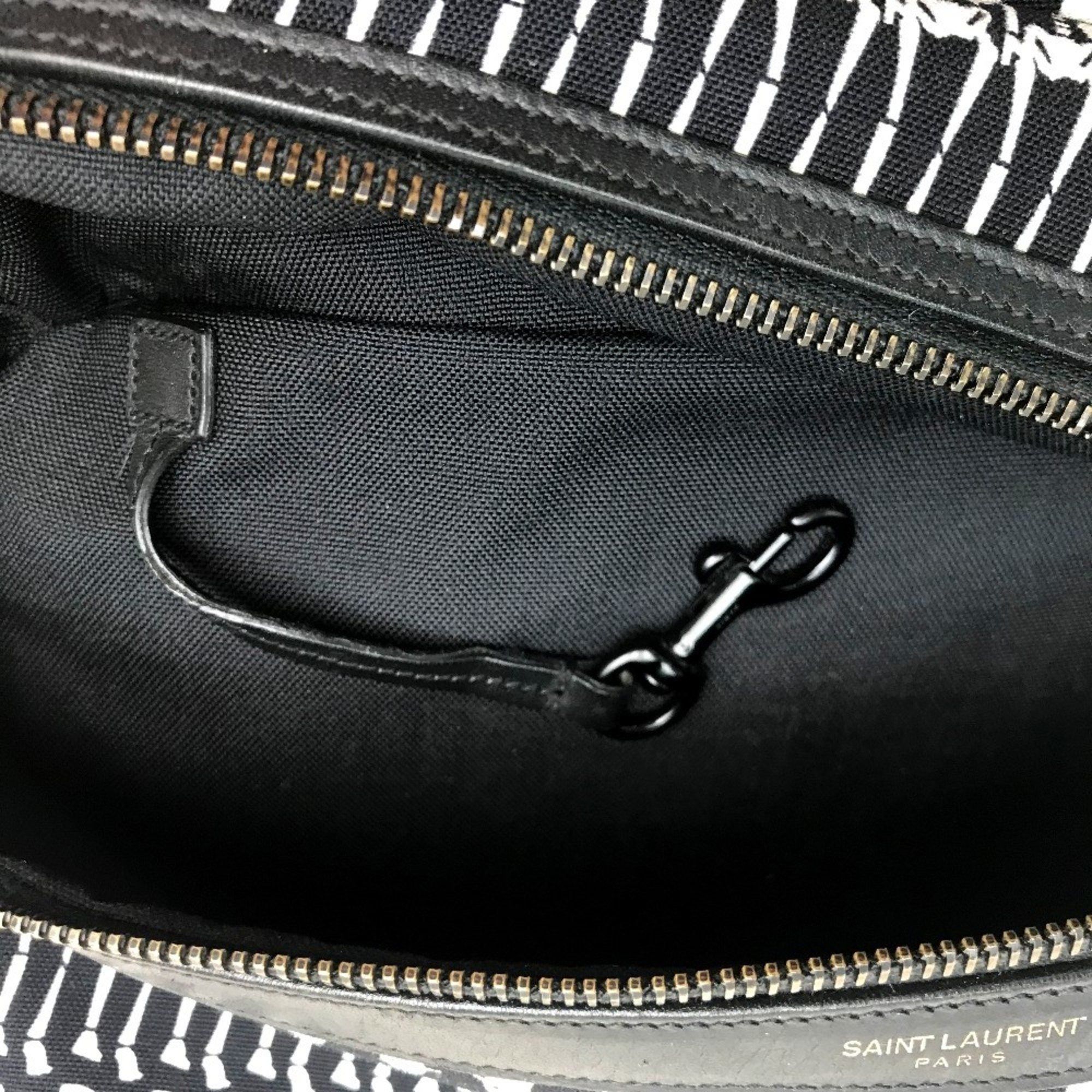 Saint Laurent Paris Saint Laurent Paris 435988 Backpack Backpack Black x White Size ONE SIZE - 12 Thumbnail