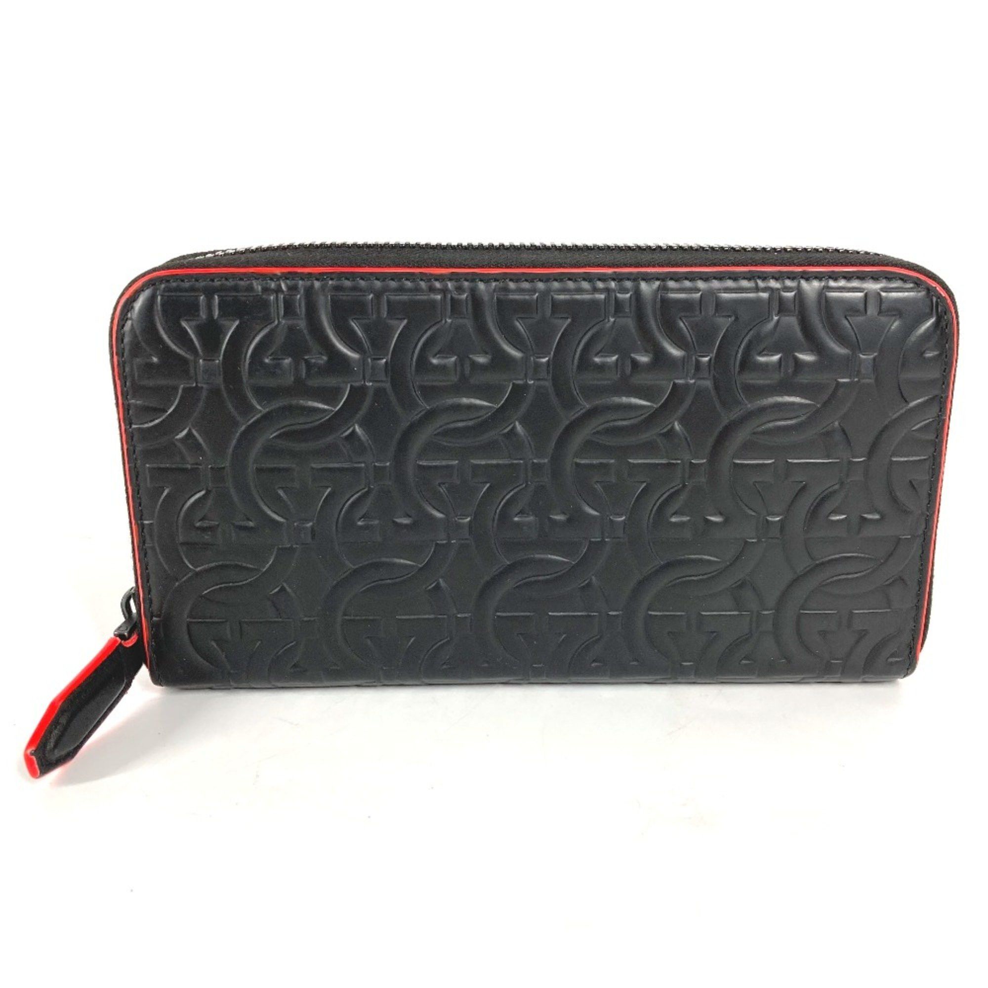 Salvatore Ferragamo Salvatore Ferragamo Long wallet Zip Around Long Wallet Black Red Size ONE SIZE - 7 Thumbnail