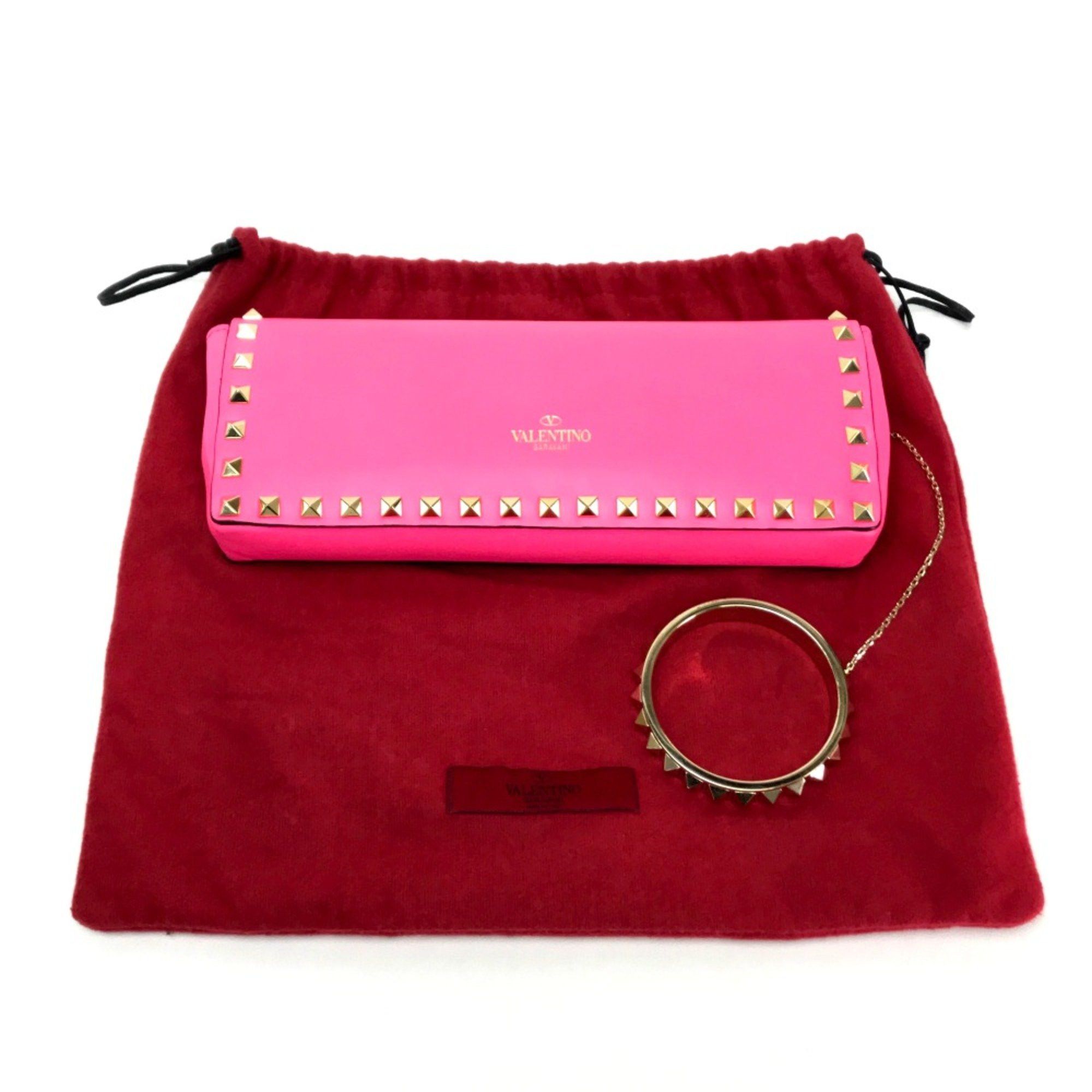 Valentino Valentino-Galavani With bangle chain Clutch bag shocking pink Size ONE SIZE - 13 Thumbnail