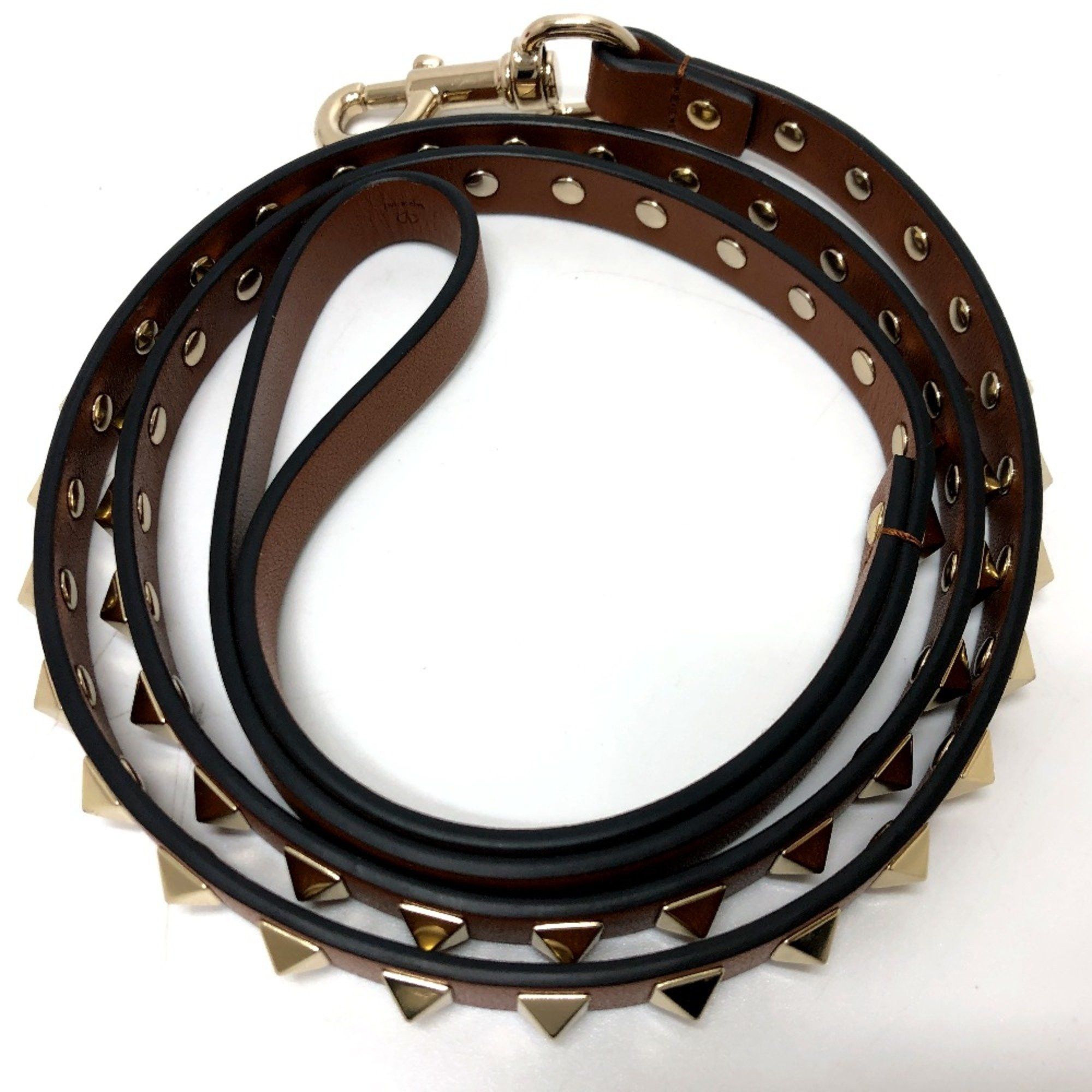 Valentino Valentino Pets Lead Brown GoldHardware/Gold studs Size ONE SIZE - 2 Thumbnail