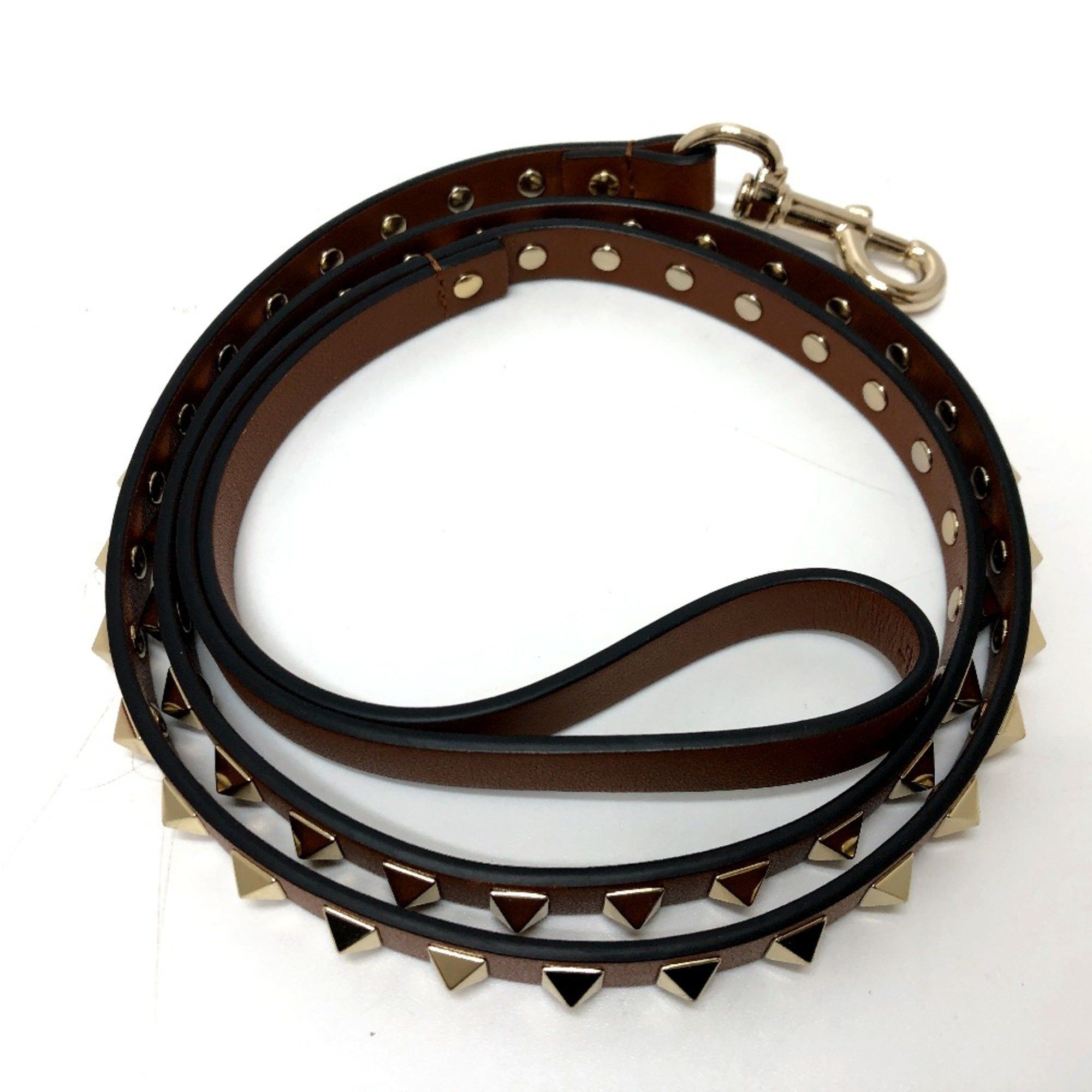 Valentino Valentino Pets Lead Brown GoldHardware/Gold studs Size ONE SIZE - 3 Thumbnail