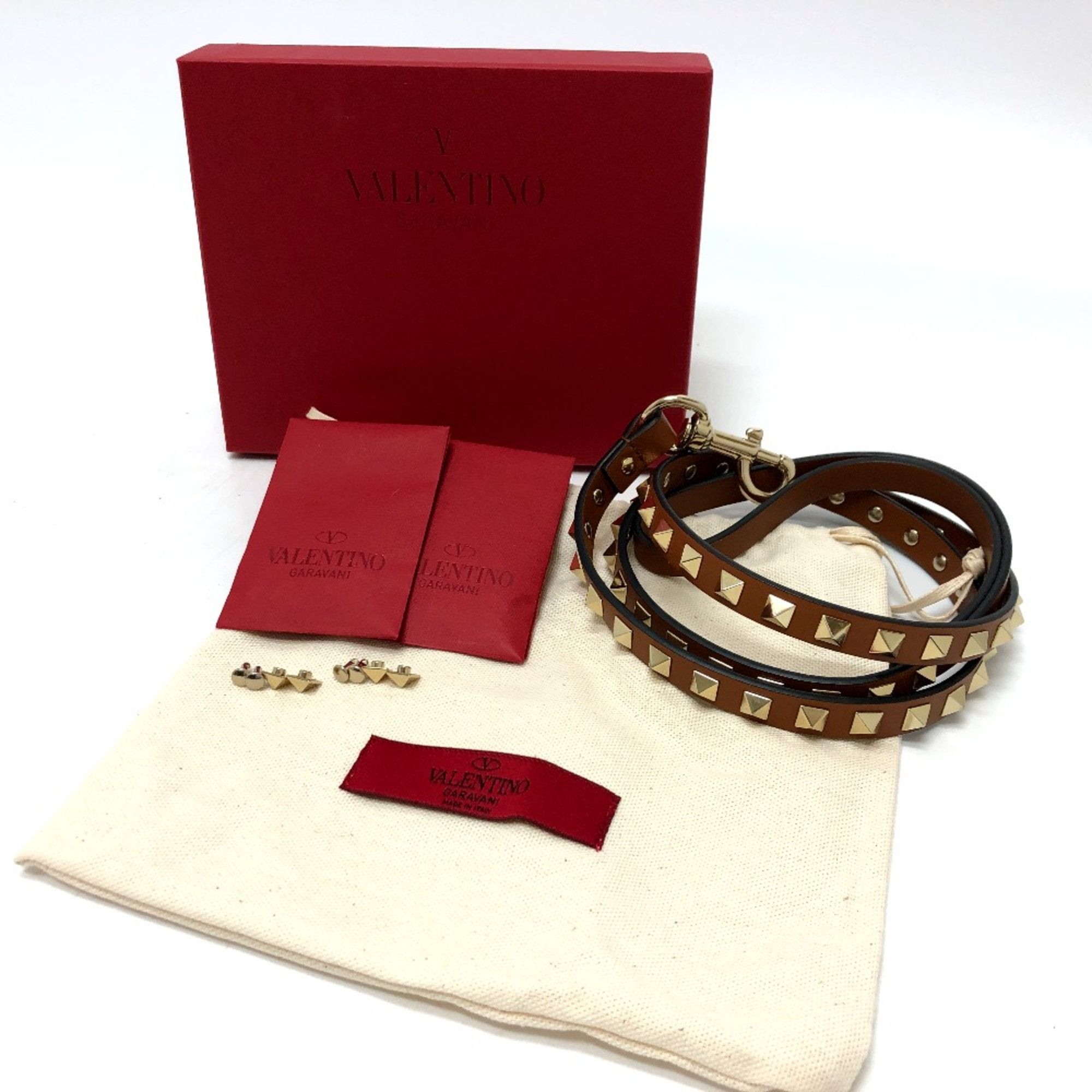 Valentino Valentino Pets Lead Brown GoldHardware/Gold studs Size ONE SIZE - 8 Thumbnail