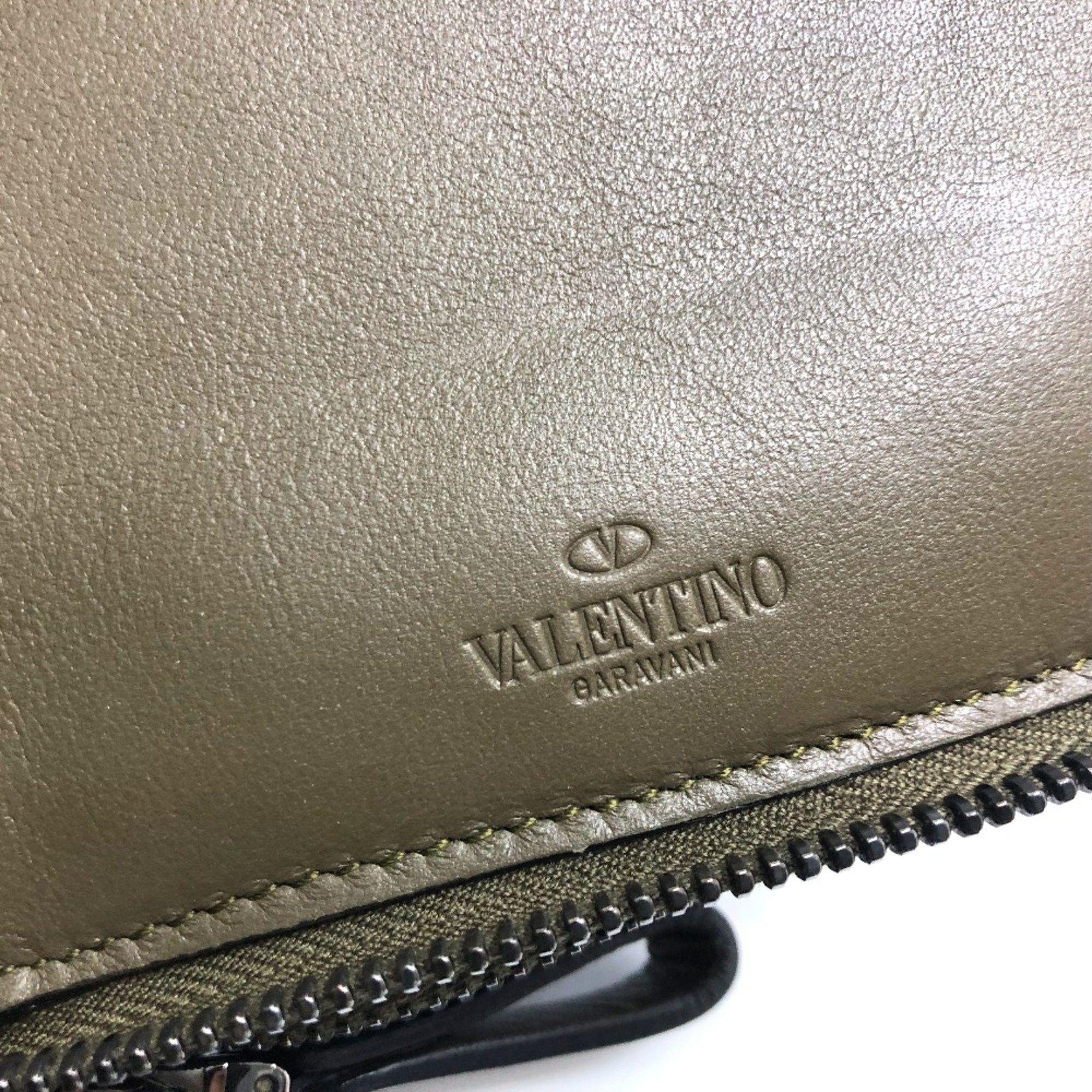 Valentino Valentino-Galavani Rock studs Wallet Long Wallet khaki SilverHardware Size ONE SIZE - 9 Thumbnail