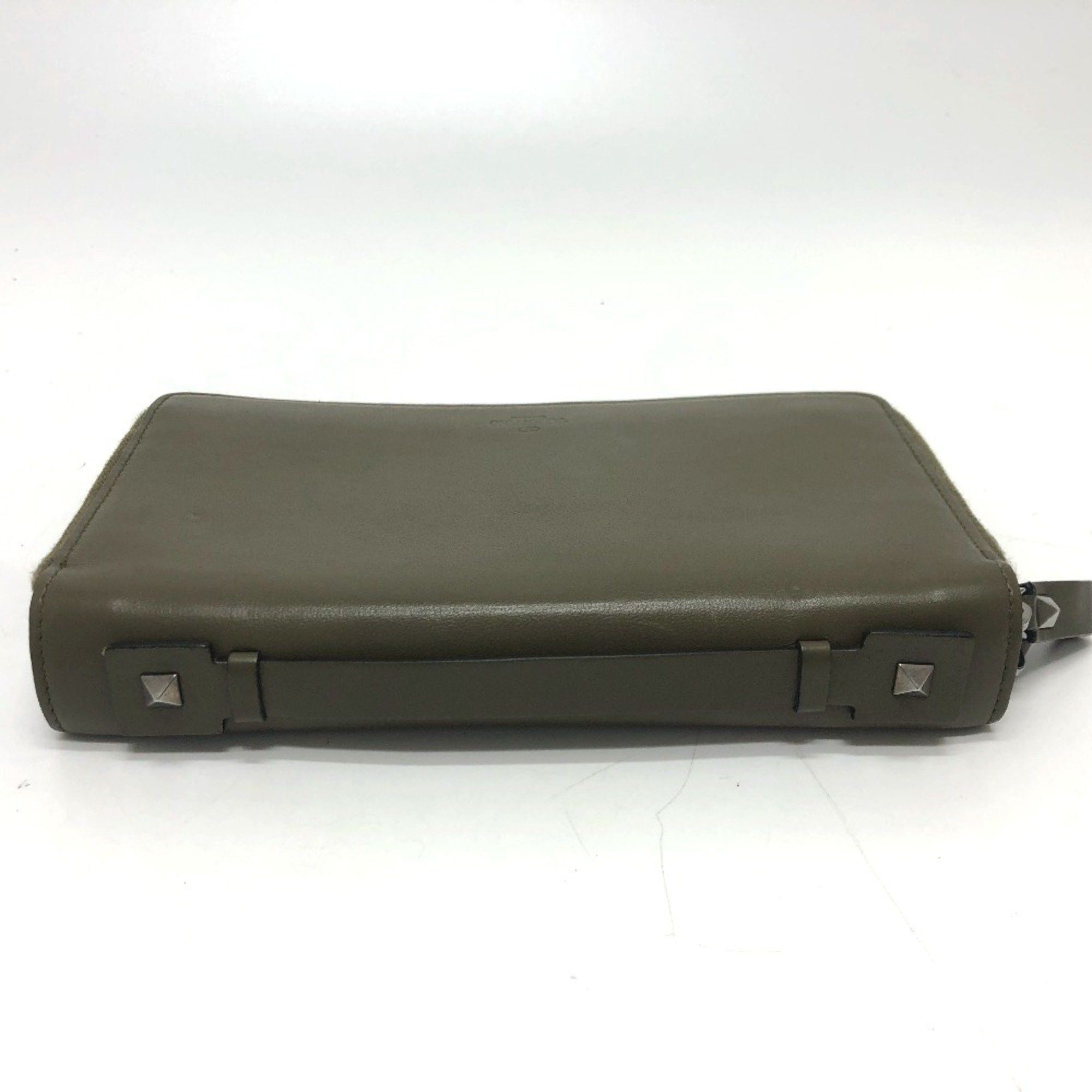 Valentino Valentino-Galavani Rock studs Wallet Long Wallet khaki SilverHardware Size ONE SIZE - 5 Thumbnail