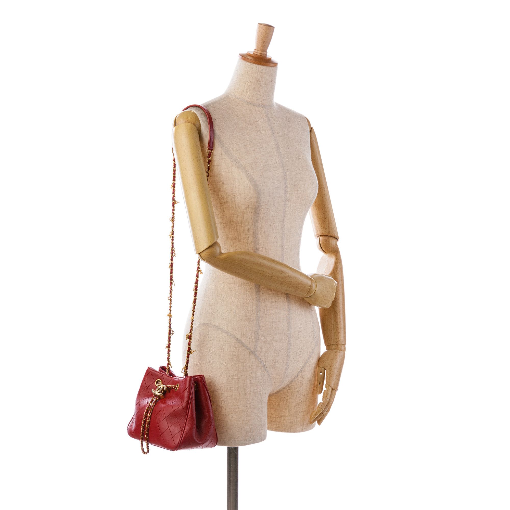 Chanel Chanel Small Stitched Calfskin Egyptian Amulet Drawstring Bucket Bag Size ONE SIZE - 10 Thumbnail