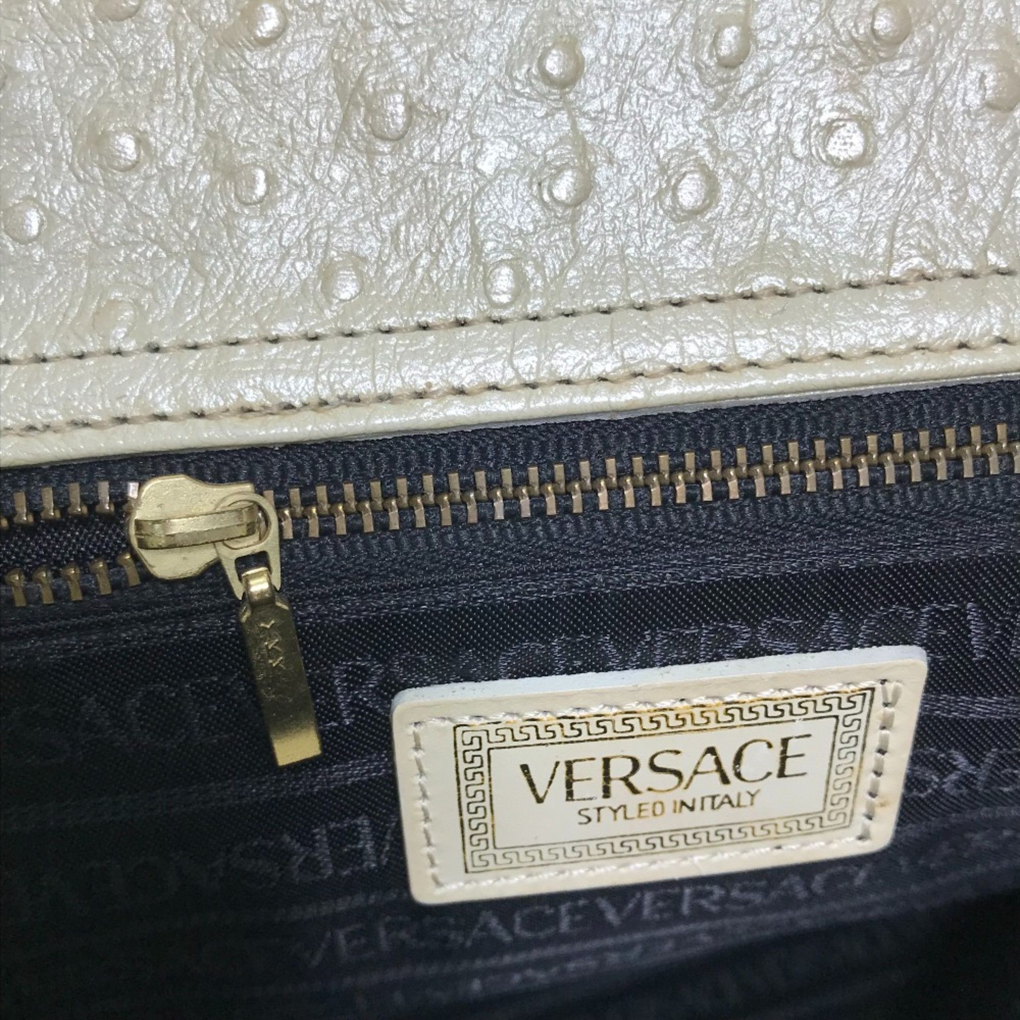 Versace Versace bag embossed Shoulder Bag Beige Size ONE SIZE - 16 Thumbnail