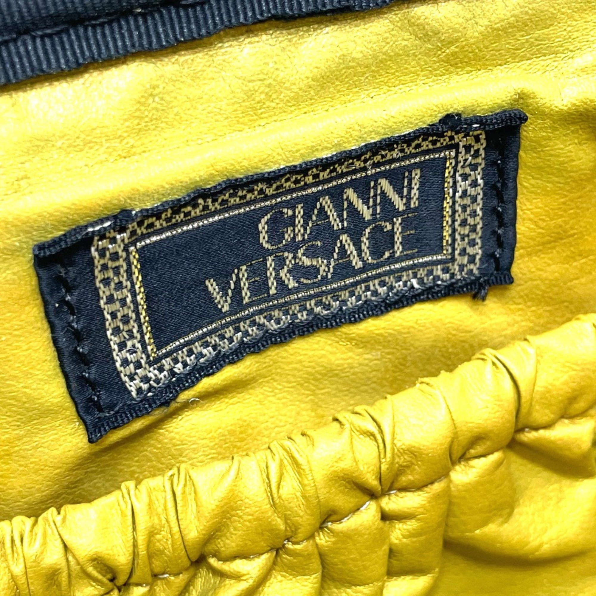 Versace Versace Leopard Bag Hand Bag Vanity bag Yellow x Black Size ONE SIZE - 10 Thumbnail