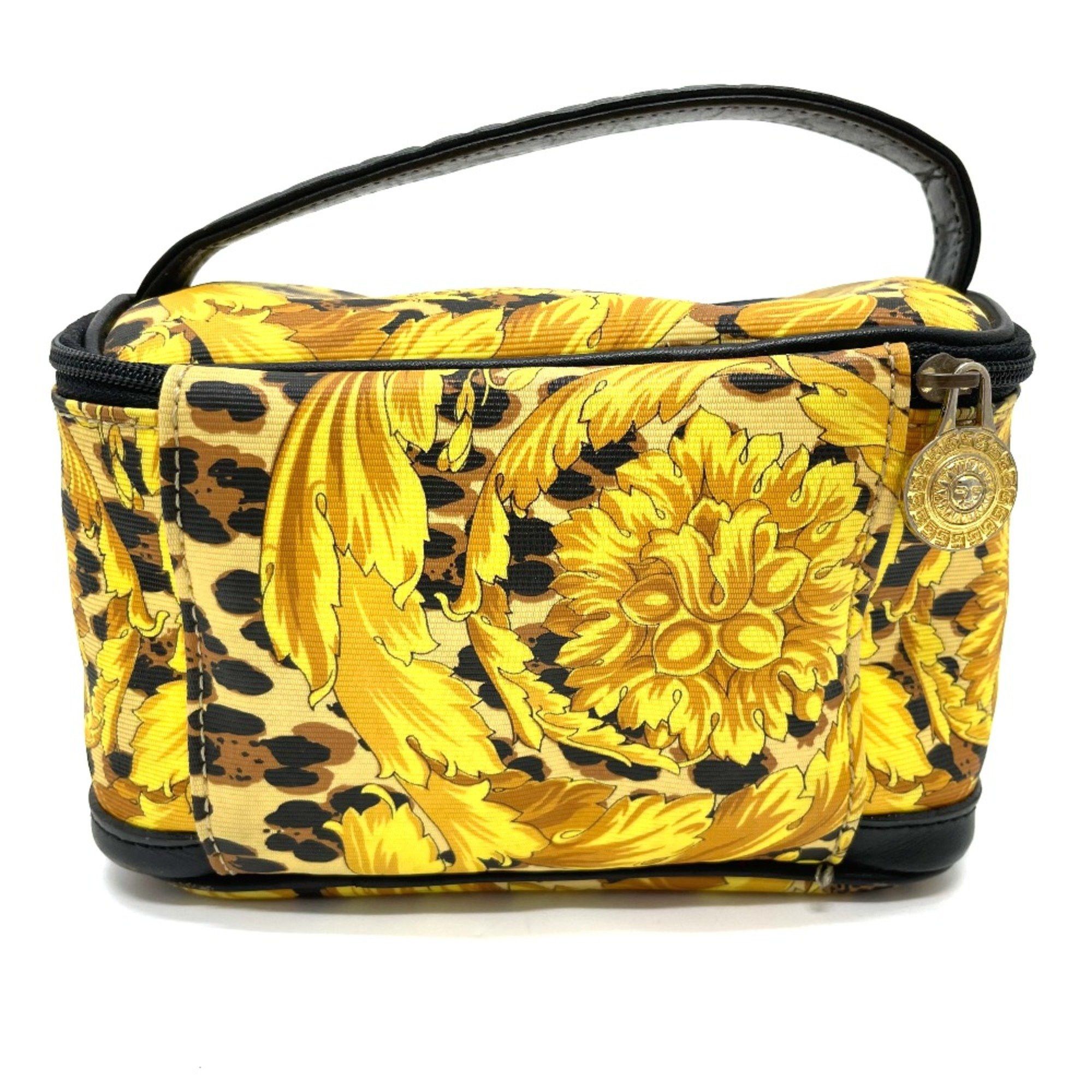 Versace Versace Leopard Bag Hand Bag Vanity bag Yellow x Black Size ONE SIZE - 2 Thumbnail