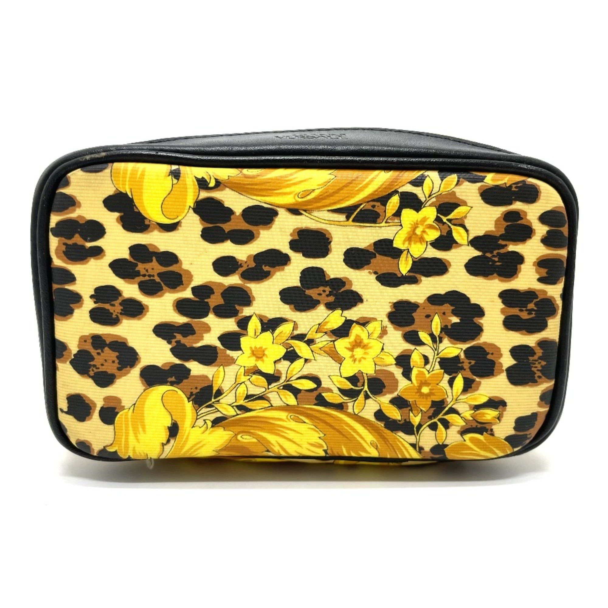 Versace Versace Leopard Bag Hand Bag Vanity bag Yellow x Black Size ONE SIZE - 5 Thumbnail