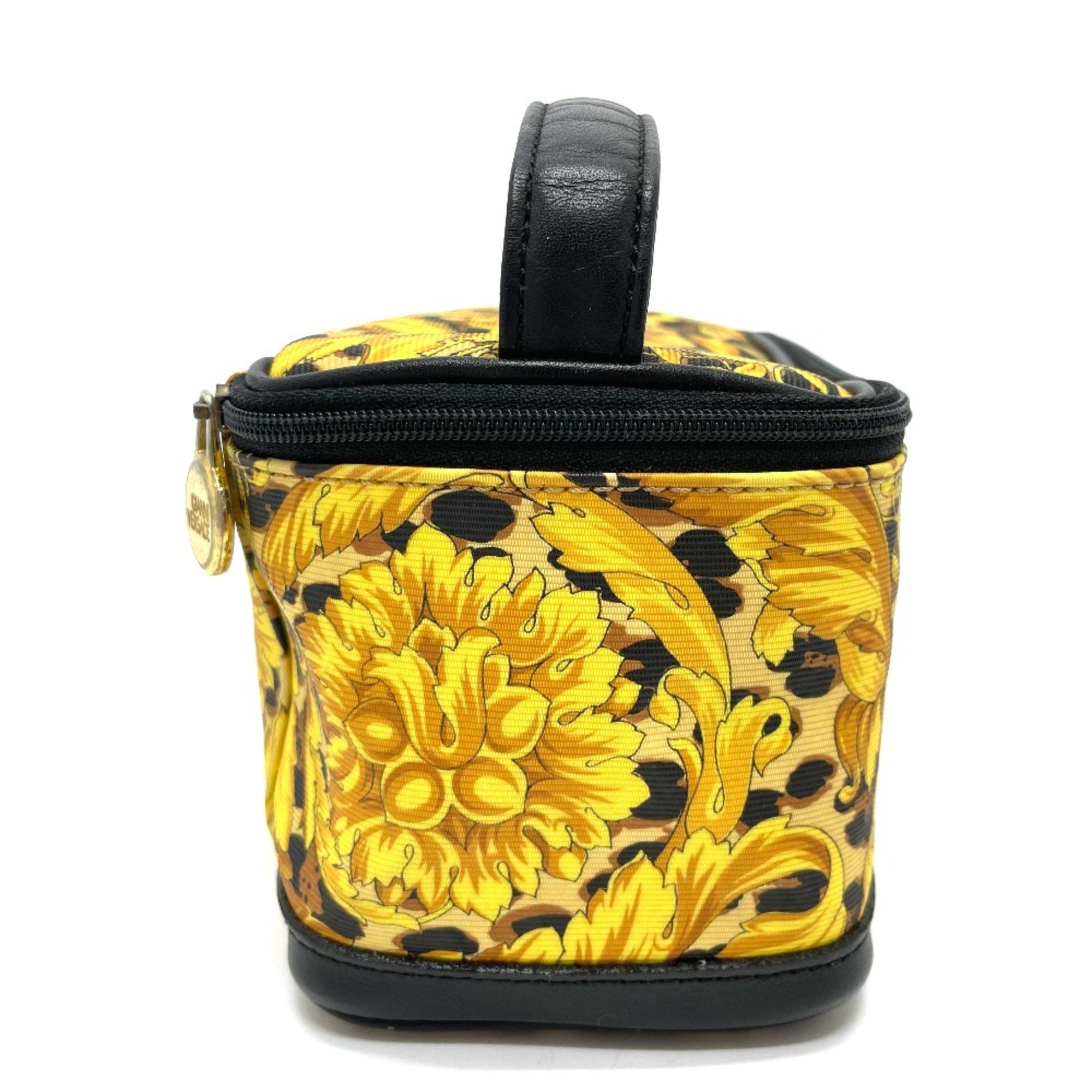 Versace Versace Leopard Bag Hand Bag Vanity bag Yellow x Black Size ONE SIZE - 4 Thumbnail