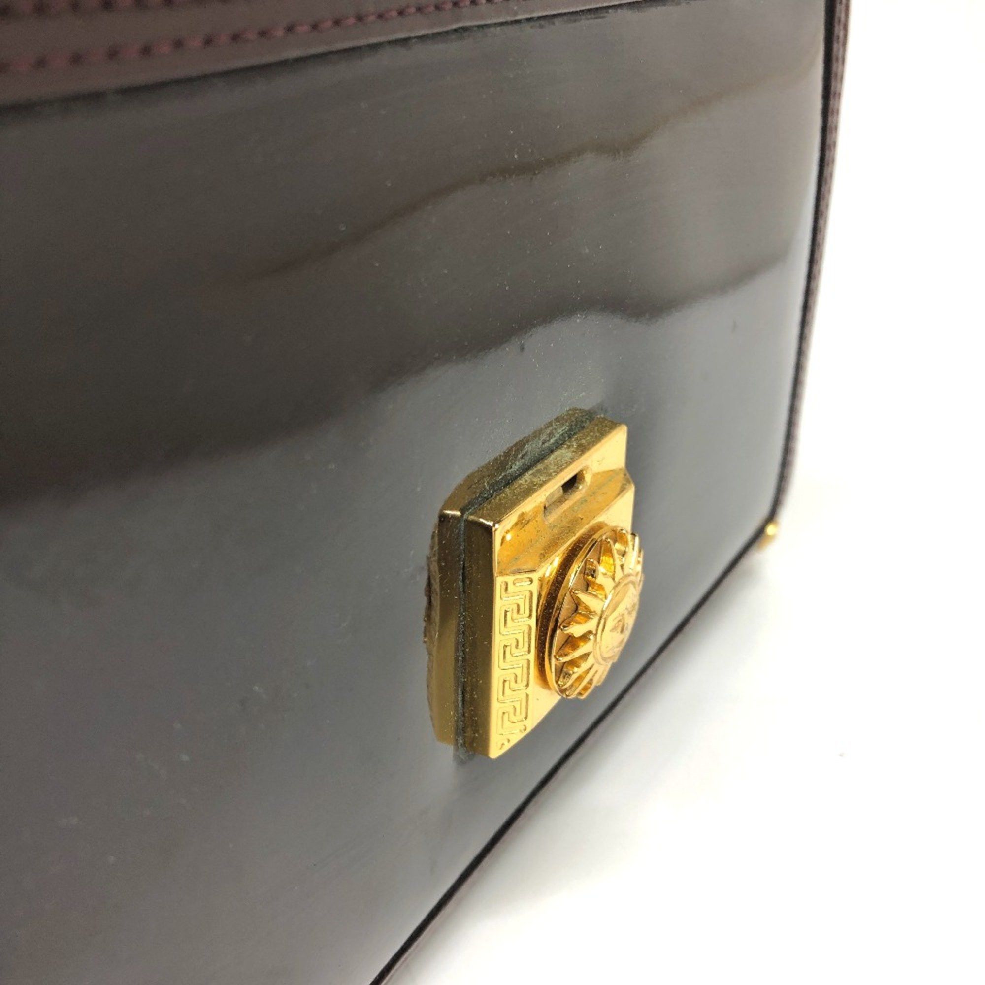 Versace Versace vintage Vanity Bag Handbag Bag Backpack Hand Bag Purple Based GoldHardware Size ONE SIZE - 7 Thumbnail