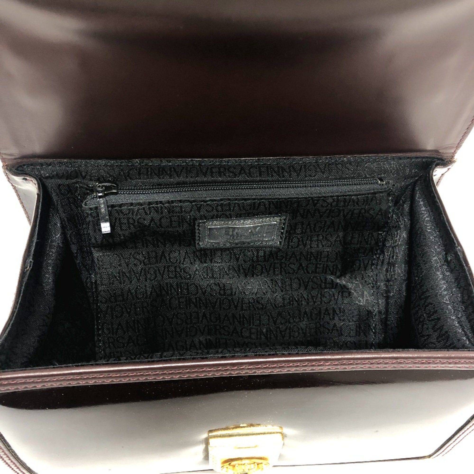 Versace Versace vintage Vanity Bag Handbag Bag Backpack Hand Bag Purple Based GoldHardware Size ONE SIZE - 11 Thumbnail
