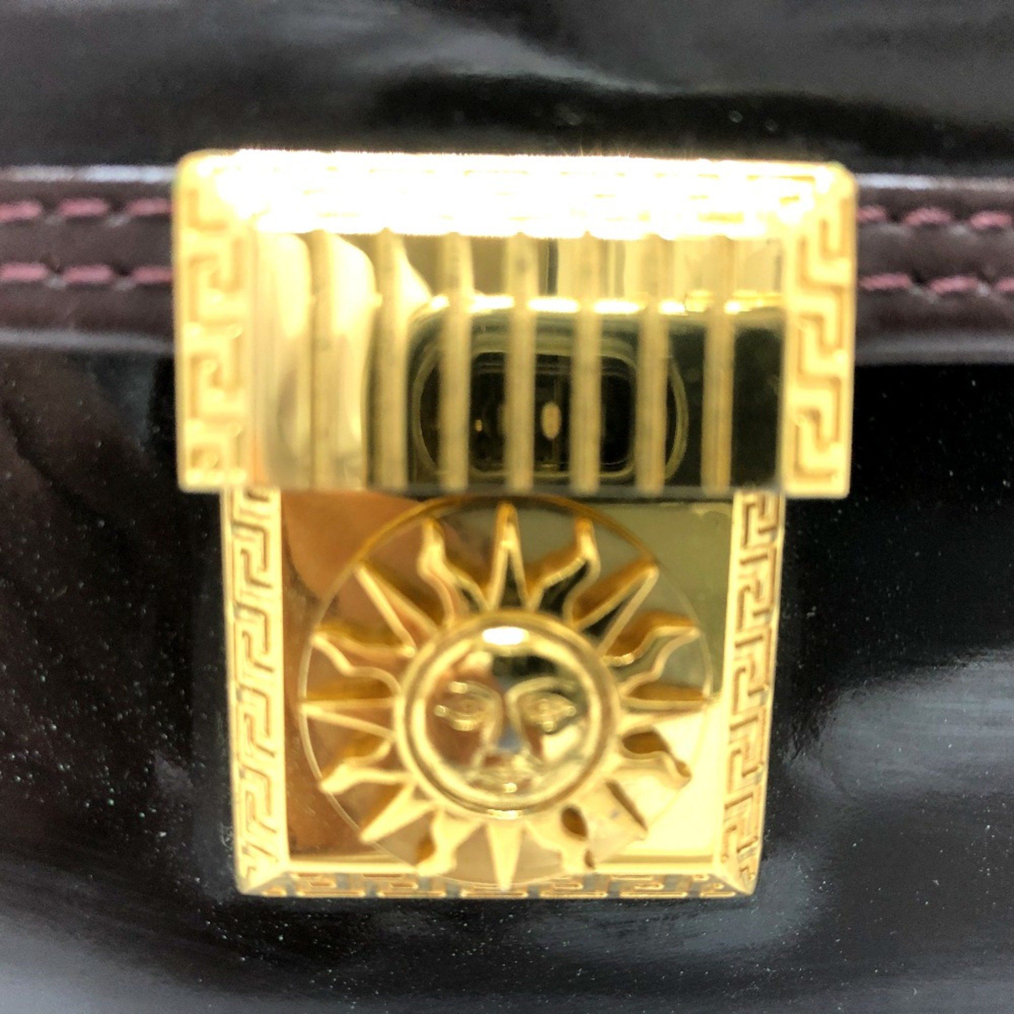 Versace Versace vintage Vanity Bag Handbag Bag Backpack Hand Bag Purple Based GoldHardware Size ONE SIZE - 8 Thumbnail