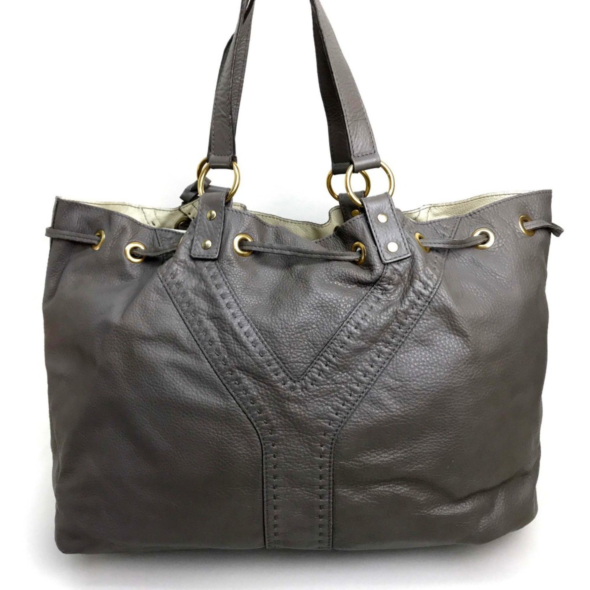 Yves Saint Laurent Yves Saint Laurent reversible Bag Shoulder Bag Tote Bag Charcoal Gray Based WhiteBased Size ONE SIZE - 2 Thumbnail