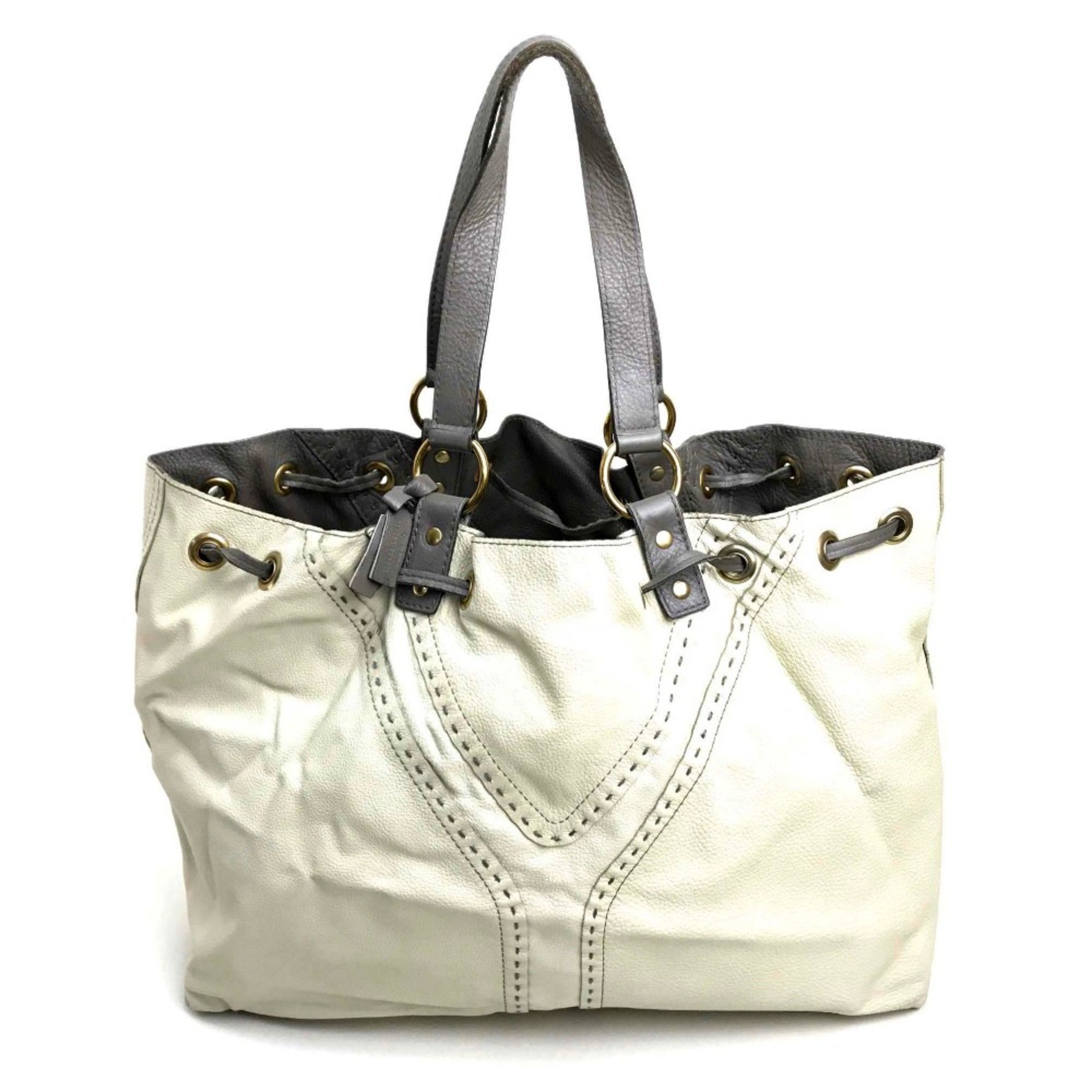 Yves Saint Laurent Yves Saint Laurent reversible Bag Shoulder Bag Tote Bag Charcoal Gray Based WhiteBased Size ONE SIZE - 9 Thumbnail