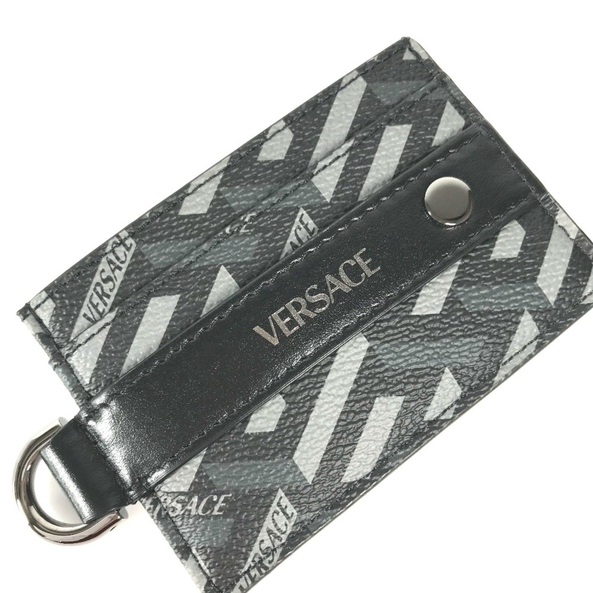 Versace Versace With D-ring Business Card Holder Pass Case Card Case Black gray Size ONE SIZE - 6 Thumbnail