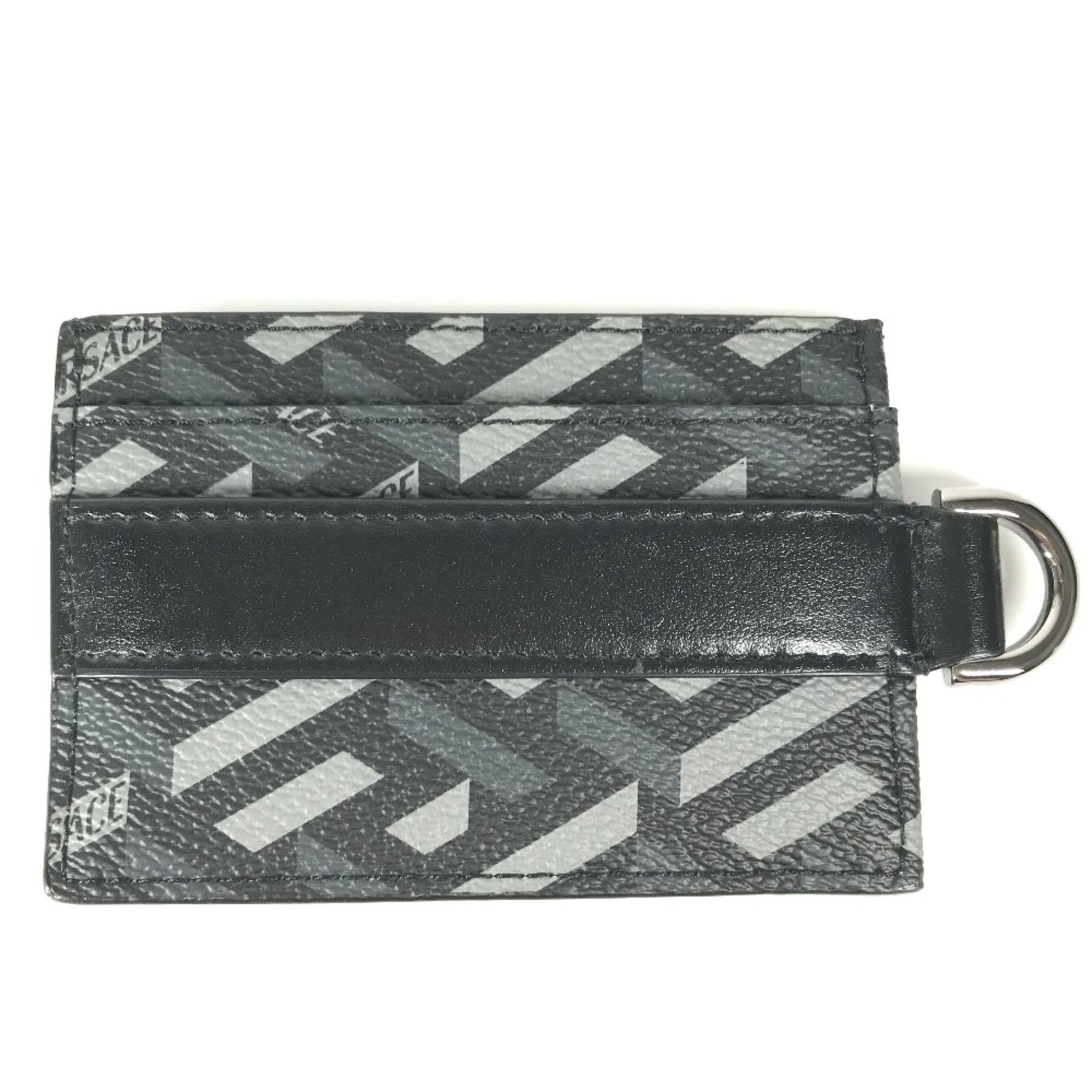 Versace Versace With D-ring Business Card Holder Pass Case Card Case Black gray Size ONE SIZE - 4 Thumbnail