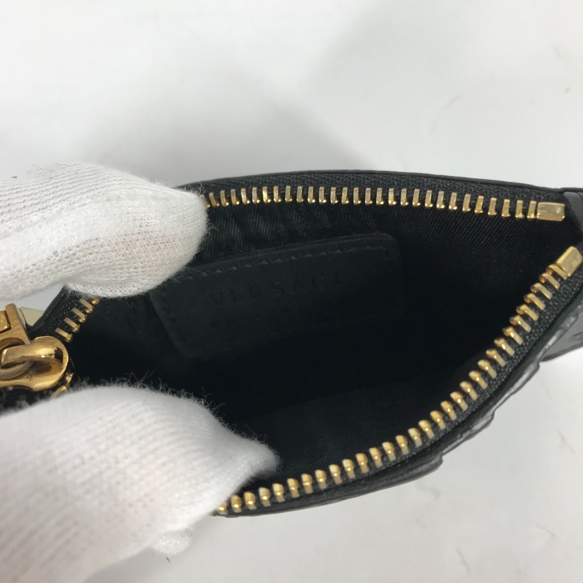Versace Versace Wallet Coin Compartment Fragment case coin purse Black Gold Size ONE SIZE - 9 Thumbnail