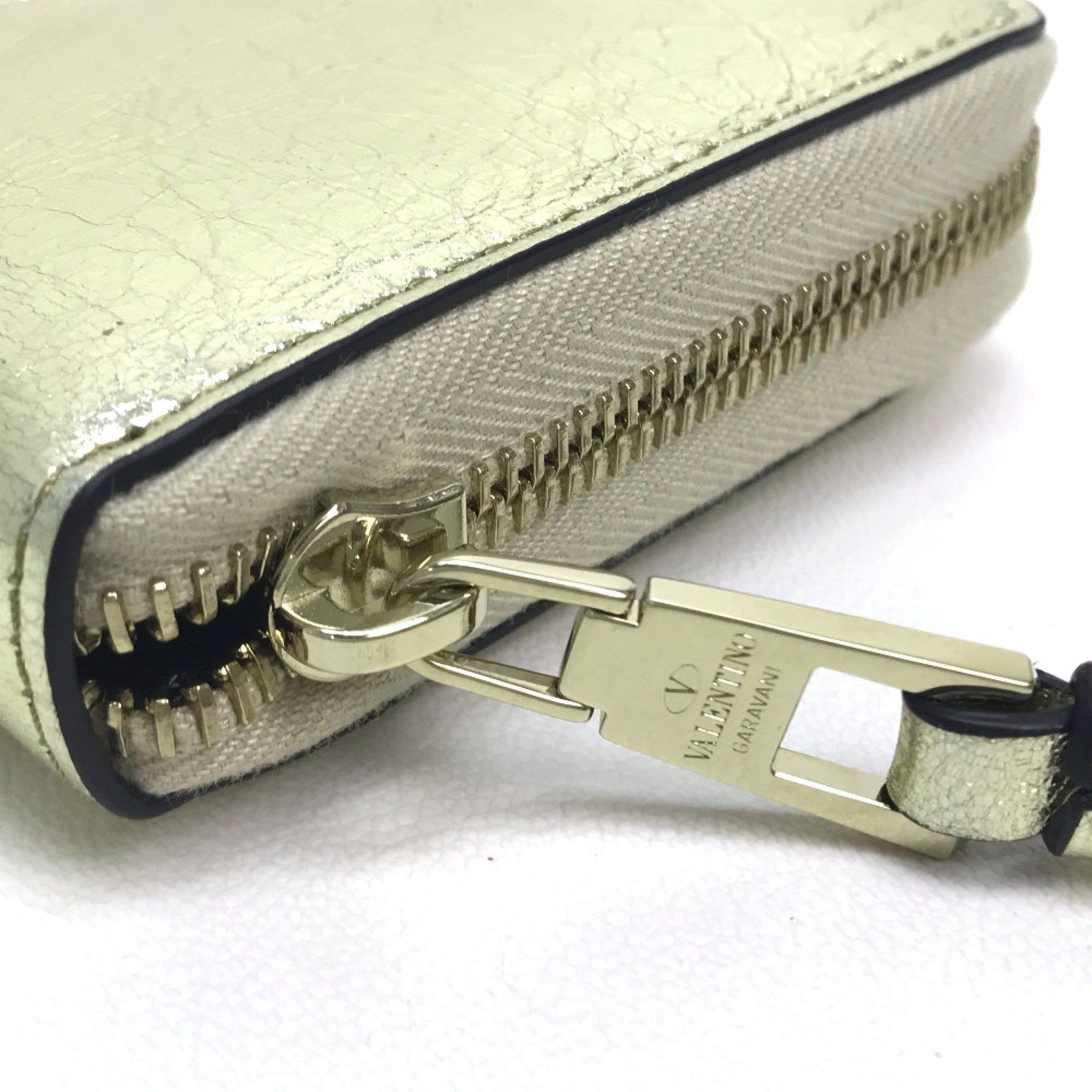 Valentino Valentino-Galavani PW2P0P88CMC Wrinkles processing Long Wallet Gold Size ONE SIZE - 4 Thumbnail