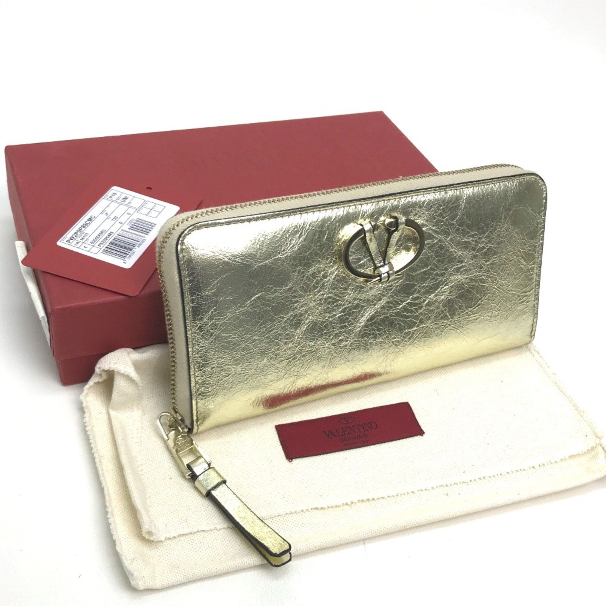 Valentino Valentino-Galavani PW2P0P88CMC Wrinkles processing Long Wallet Gold Size ONE SIZE - 10 Thumbnail