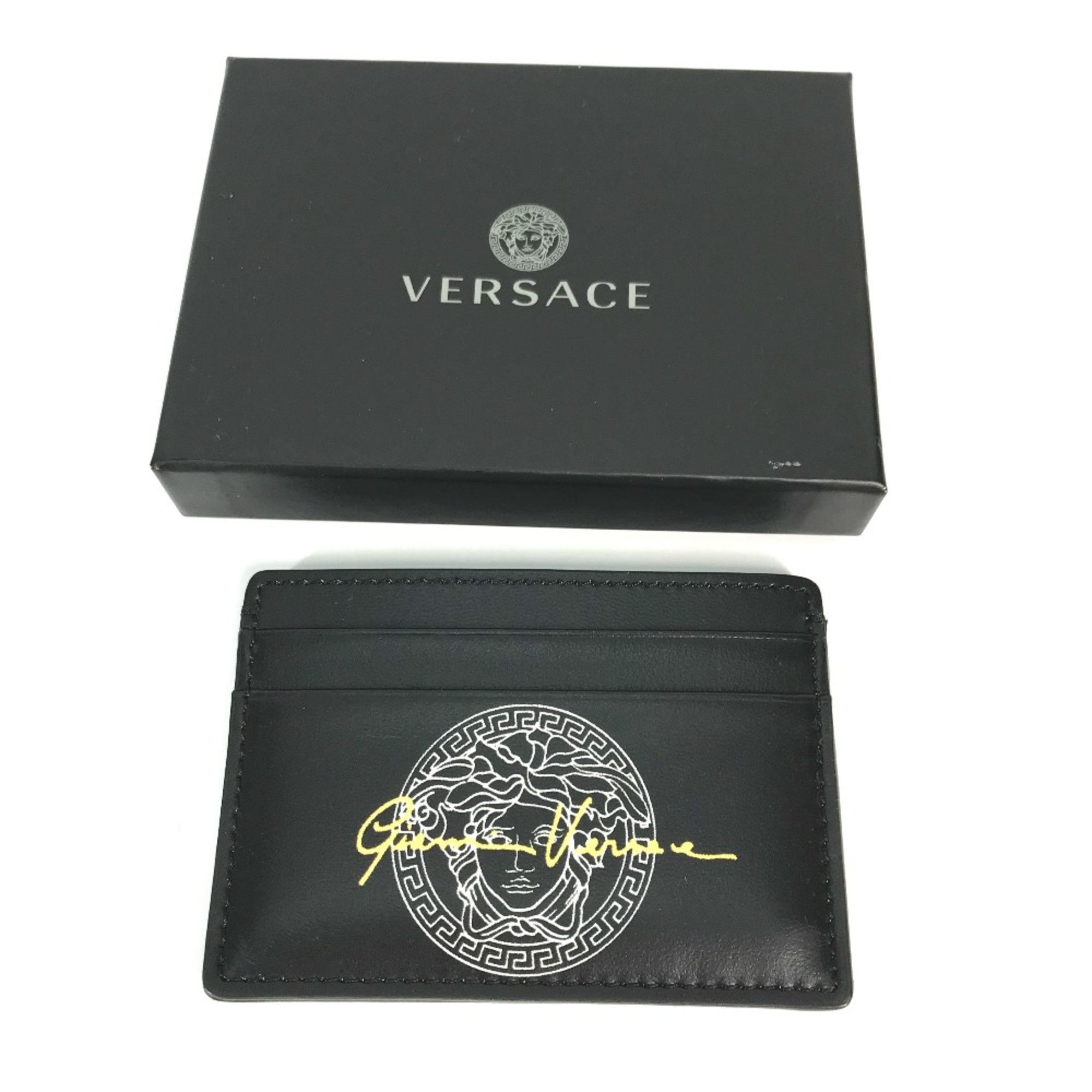 Versace Versace Business Card Holder Pass Case Card Case Black White Size ONE SIZE - 3 Thumbnail