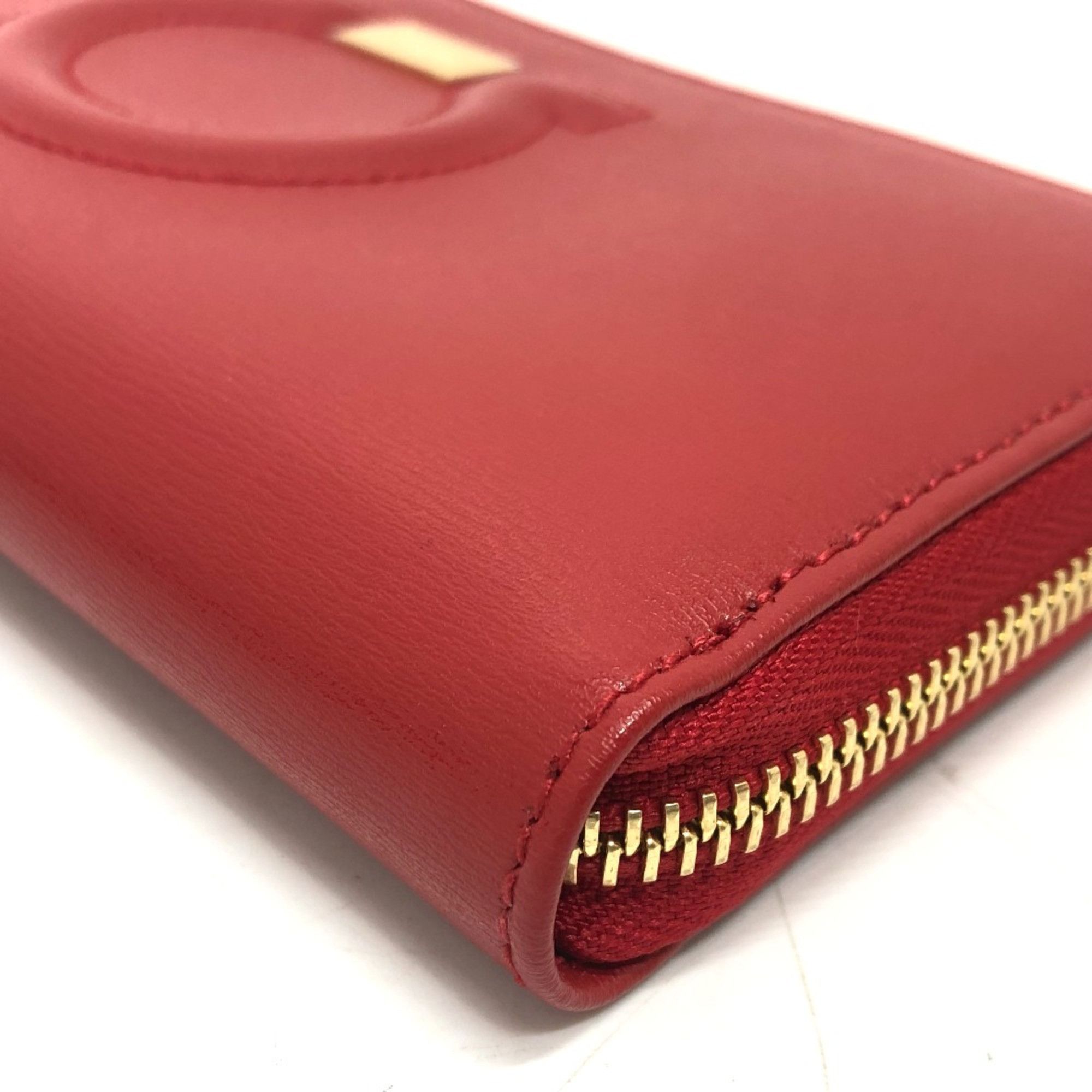 Salvatore Ferragamo Salvatore Ferragamo Gancini Wallet Long Wallet Red GoldHardware Size ONE SIZE - 6 Thumbnail