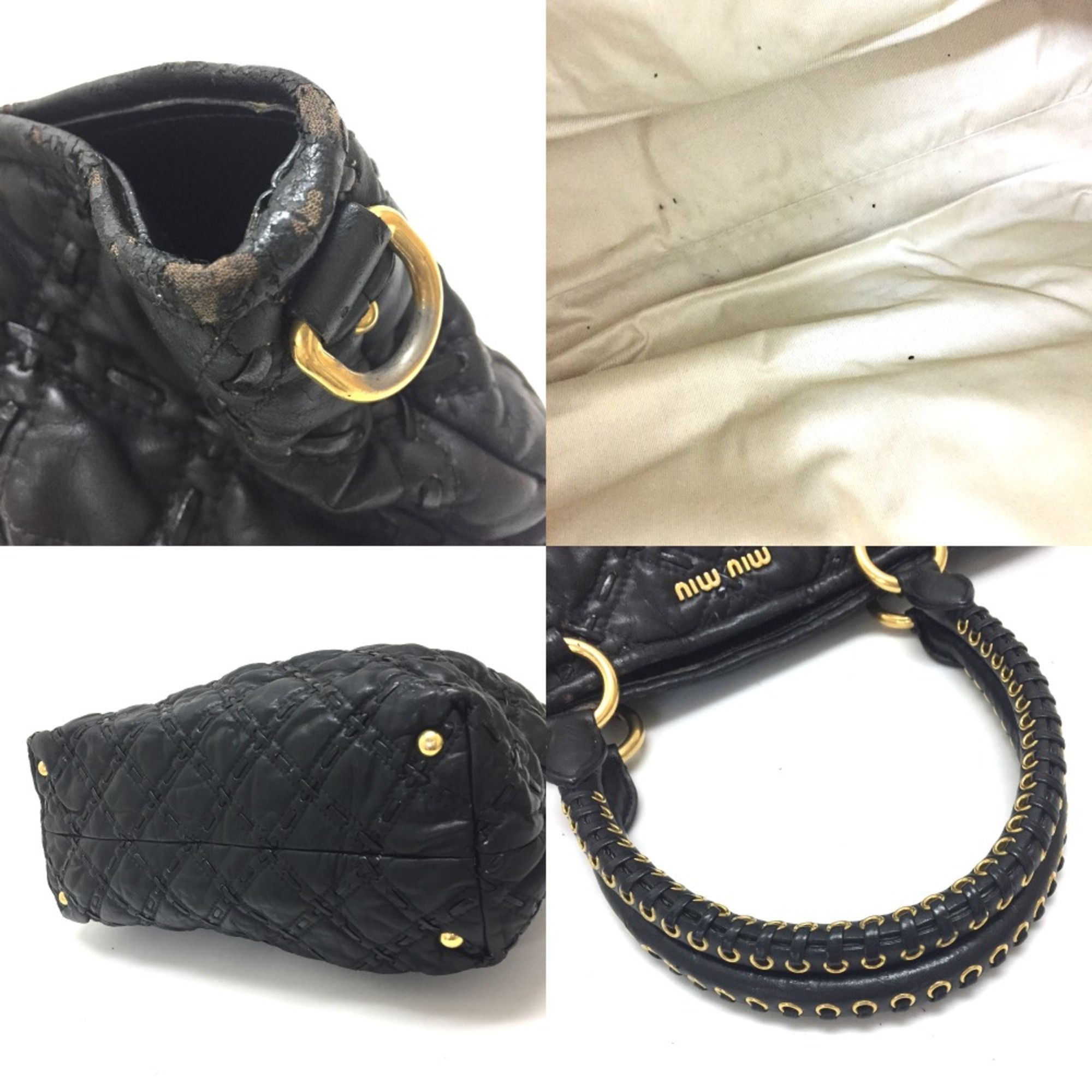 Miu Miu Miu Miu 2WAY Shoulder Bag Hand Bag Black GoldHardware Size ONE SIZE - 15 Thumbnail