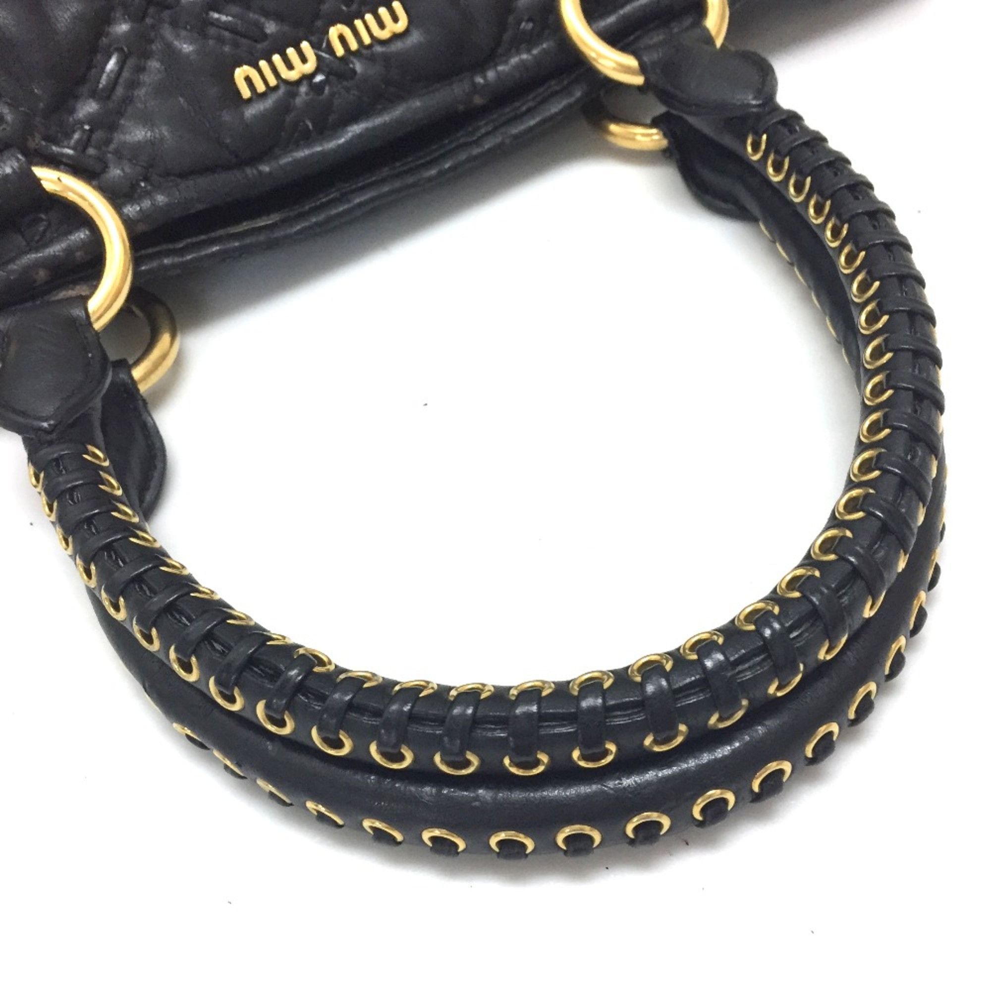 Miu Miu Miu Miu 2WAY Shoulder Bag Hand Bag Black GoldHardware Size ONE SIZE - 11 Thumbnail
