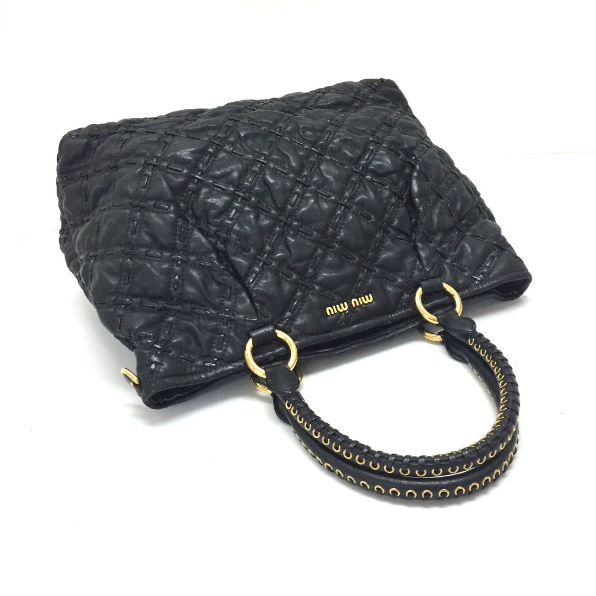 Miu Miu Miu Miu 2WAY Shoulder Bag Hand Bag Black GoldHardware Size ONE SIZE - 4 Thumbnail
