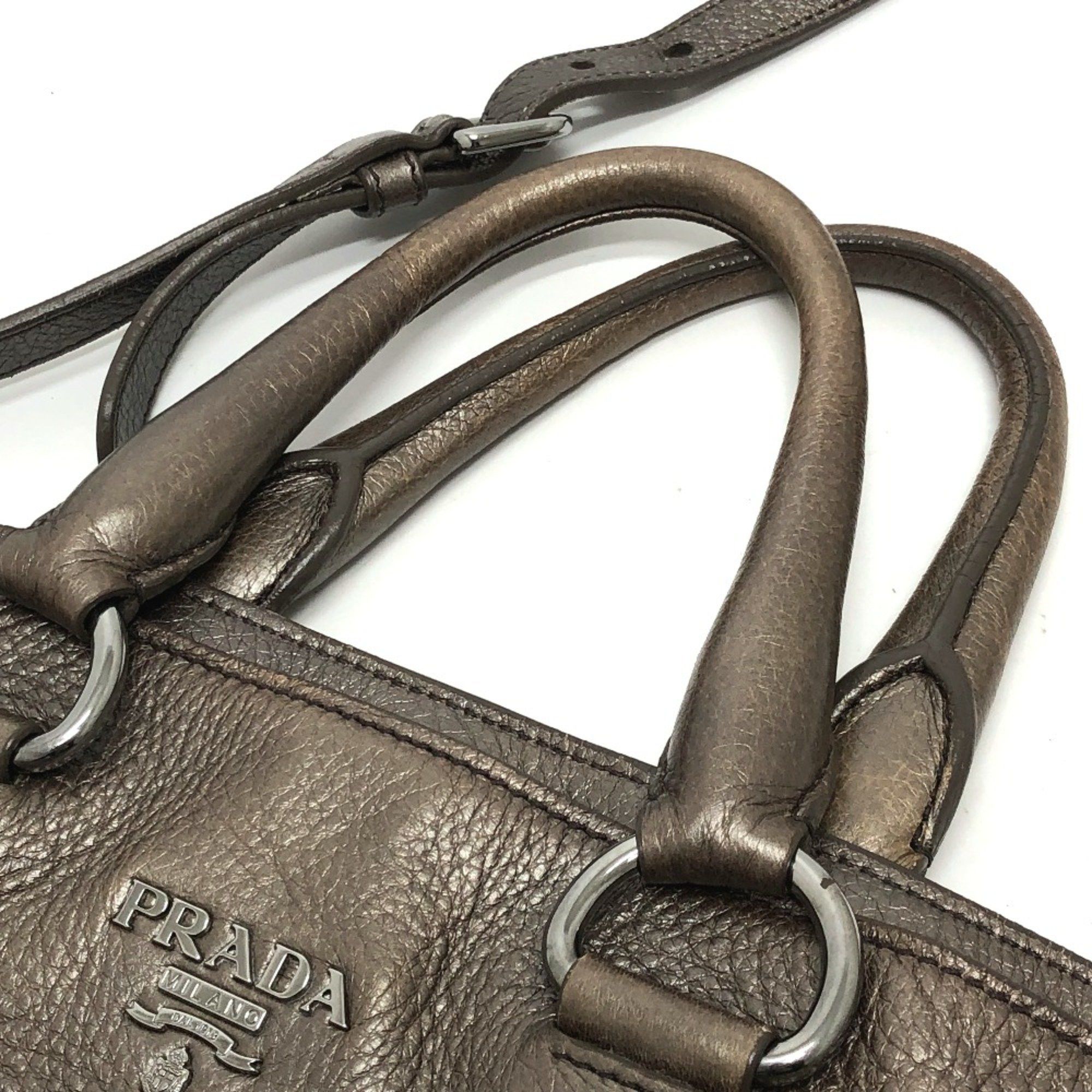 Prada PRADA logo Bag 2WAY Tote Bag Brown Size ONE SIZE - 7 Thumbnail