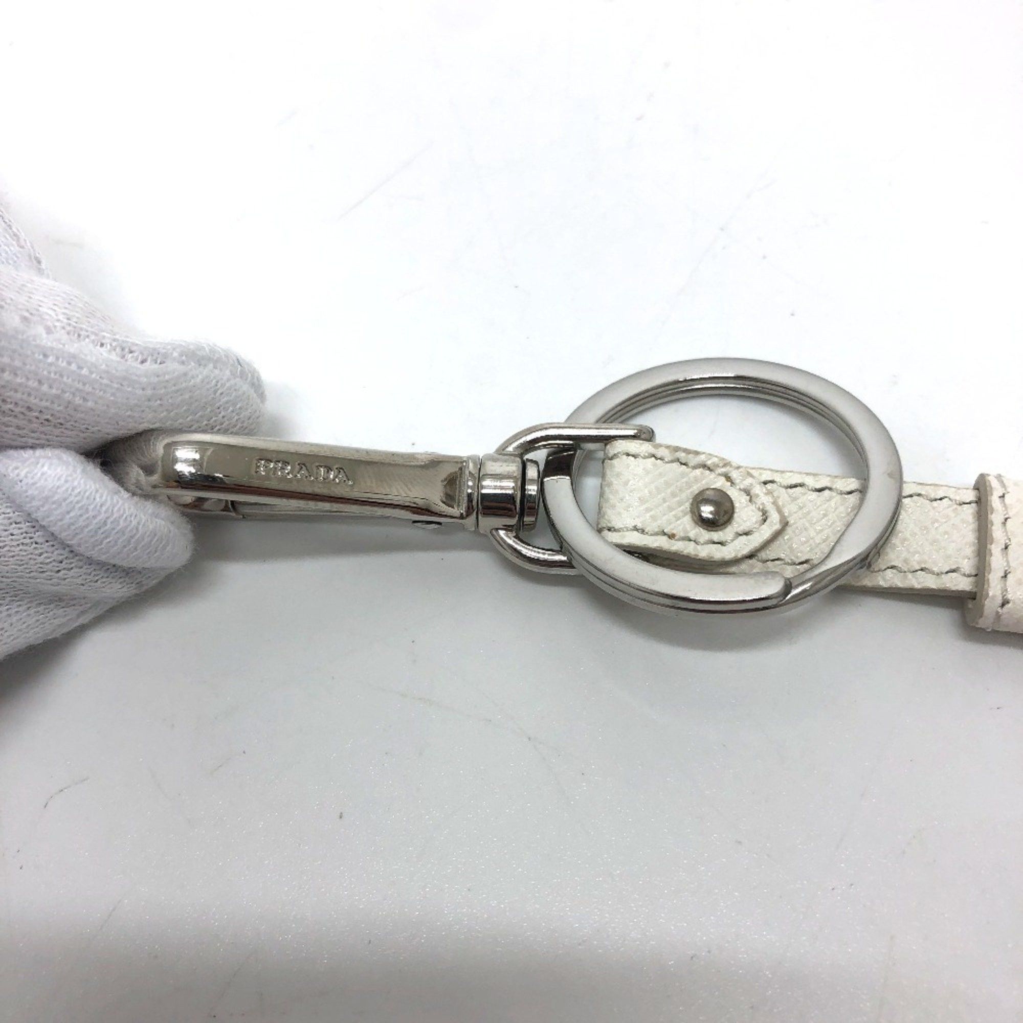 Prada PRADA 2TL296 key/key ring Fashion Accessories Key Holder White SilverHardware Size ONE SIZE - 4 Thumbnail