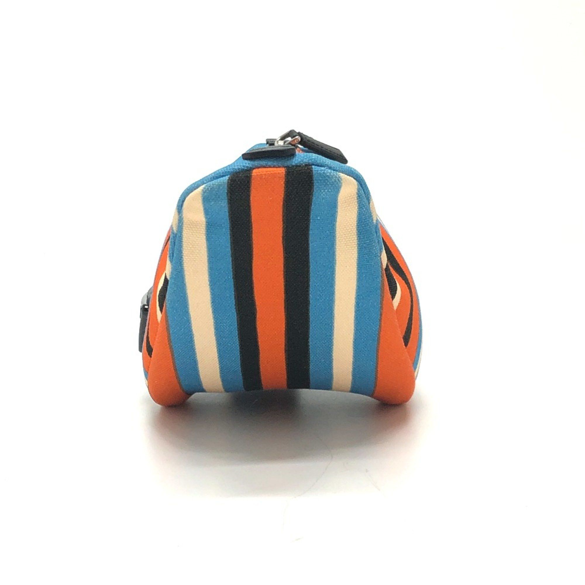 Prada PRADA 2NE053 Triangle logo Bag Pouch Orange x blue Size ONE SIZE - 4 Thumbnail