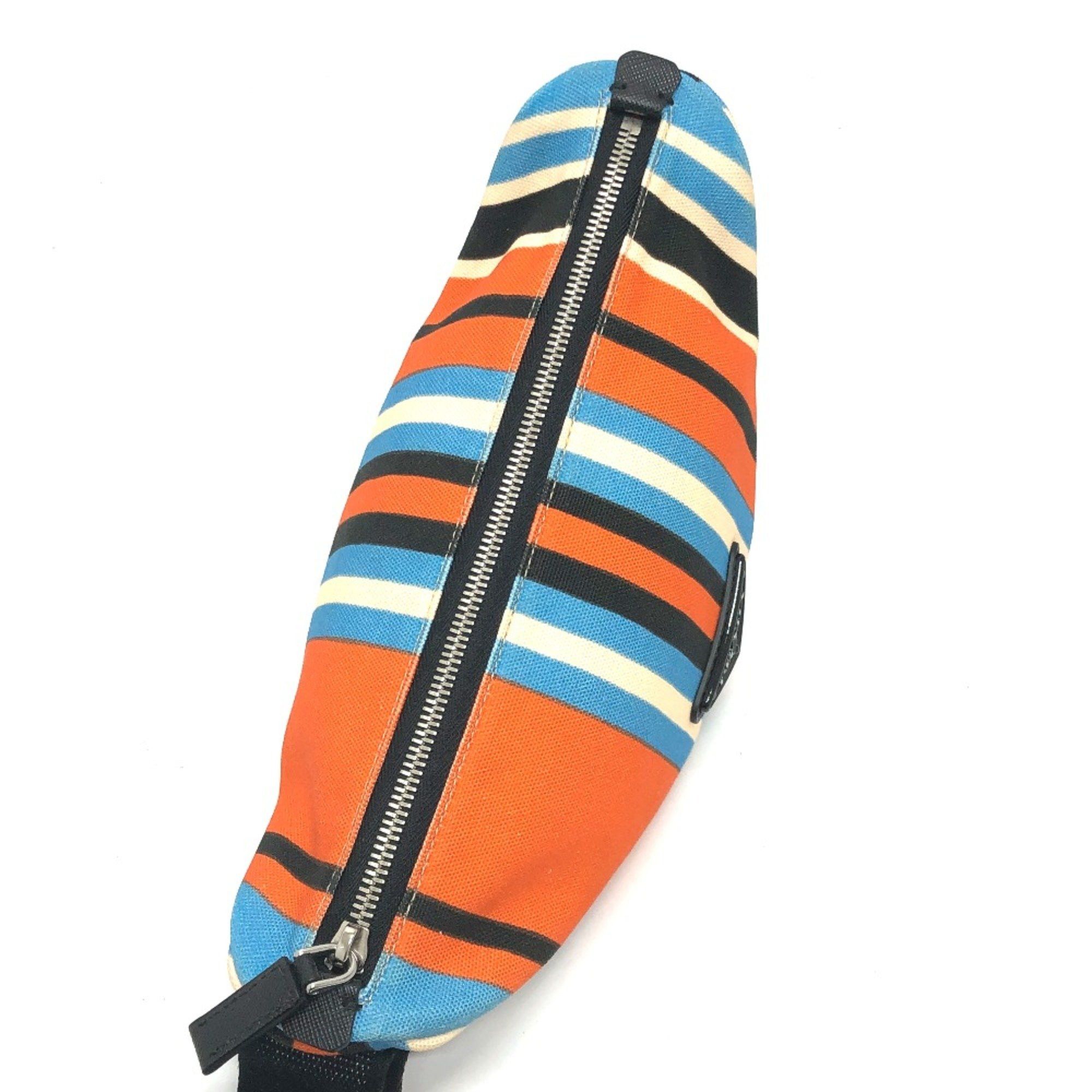 Prada PRADA 2NE053 Triangle logo Bag Pouch Orange x blue Size ONE SIZE - 8 Thumbnail