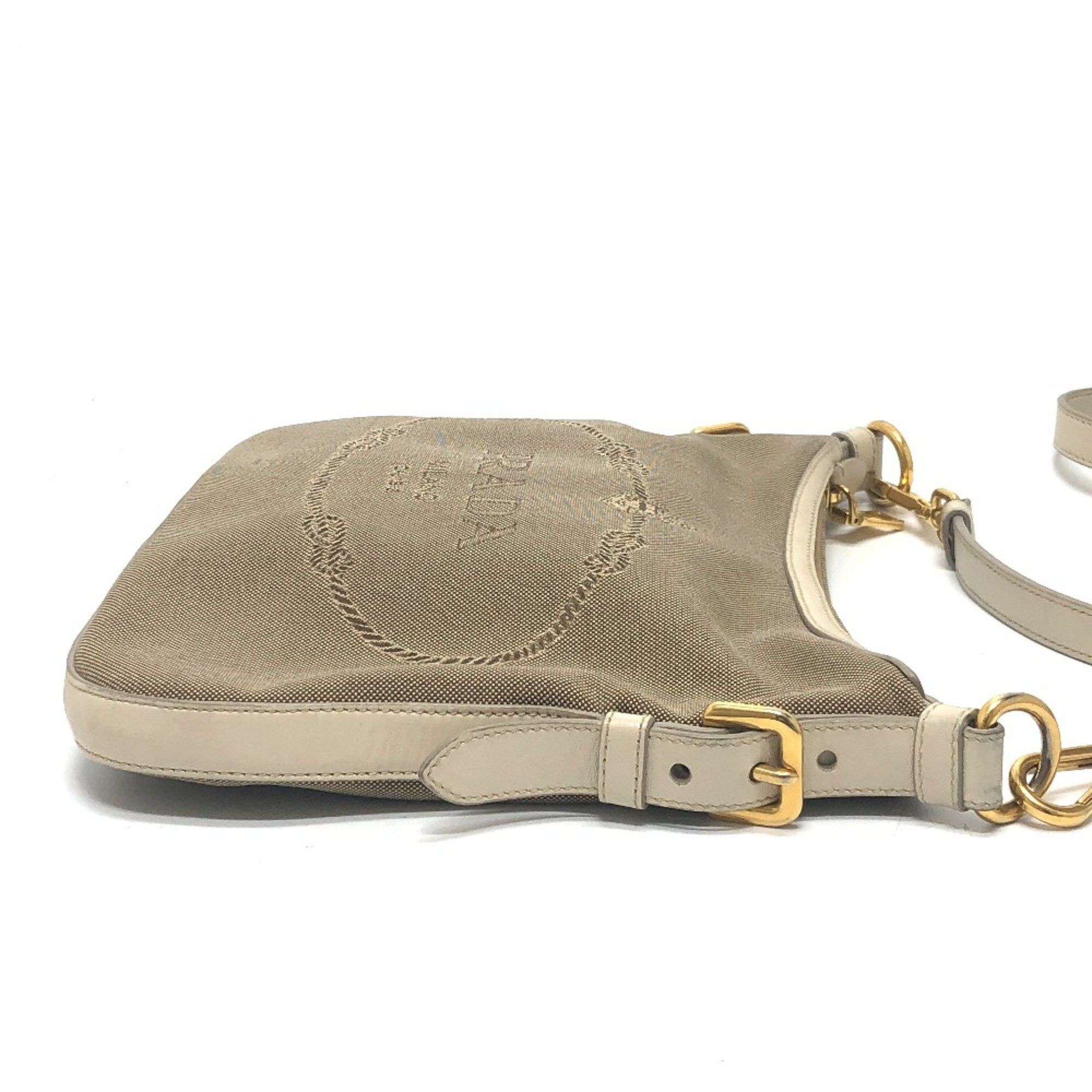 Prada PRADA BT0706 logo Bag Shoulder Bag Beige Size ONE SIZE - 4 Thumbnail