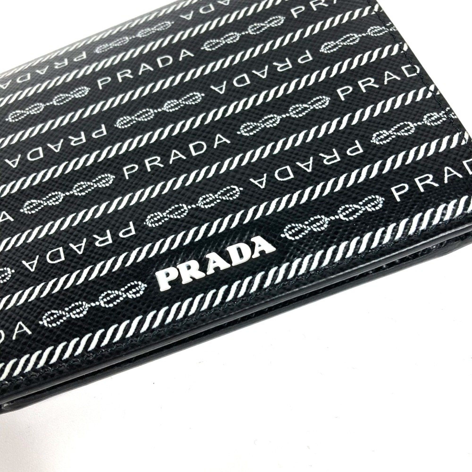 Prada PRADA 1MV204 Compact wallet Folded wallet Black White Size ONE SIZE - 3 Thumbnail