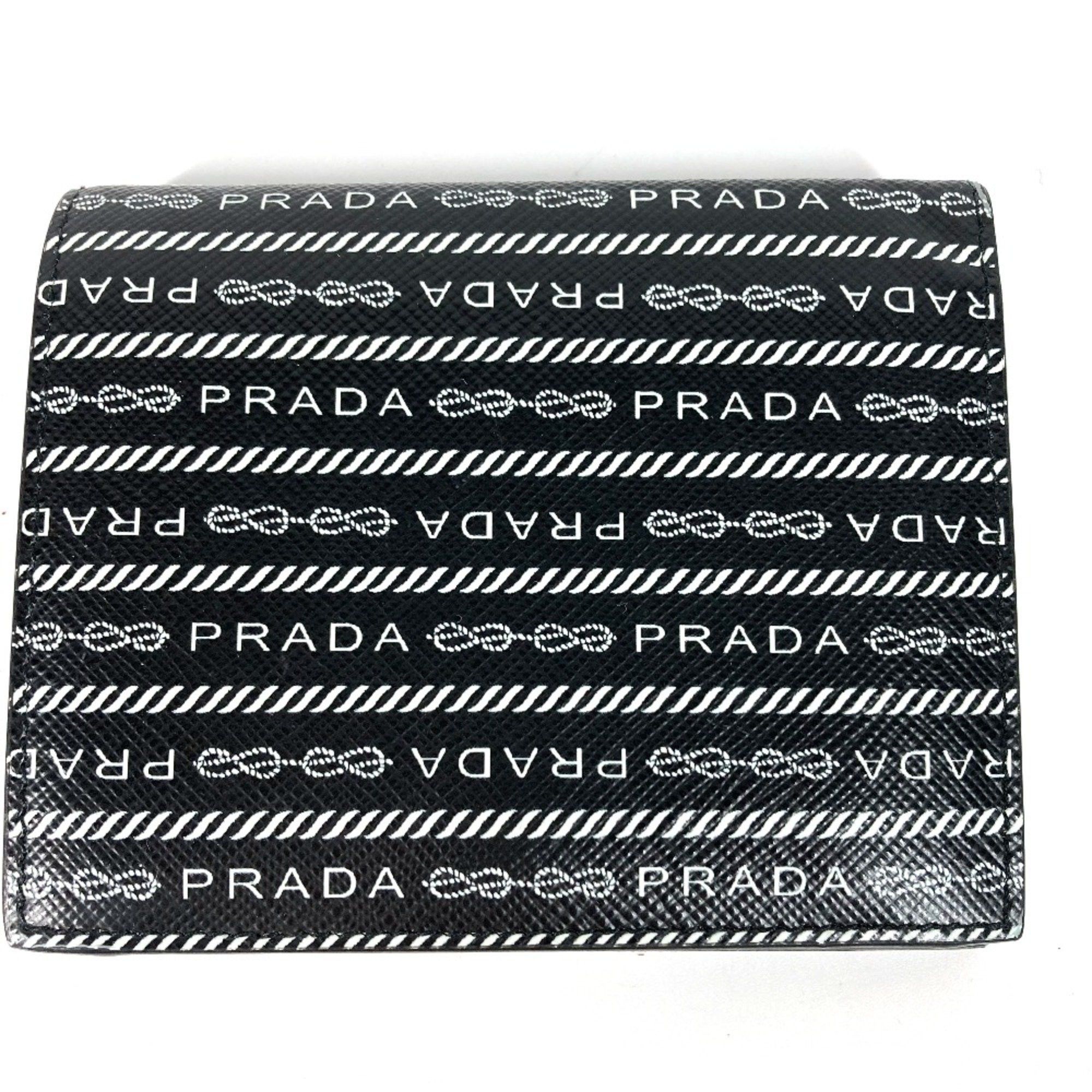 Prada PRADA 1MV204 Compact wallet Folded wallet Black White Size ONE SIZE - 8 Thumbnail