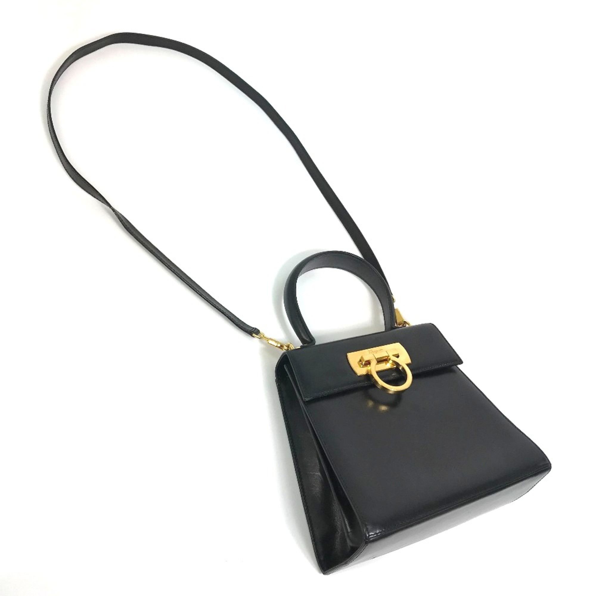 Salvatore Ferragamo Salvatore Ferragamo Shoulder 2WAY Shoulder Bag Shoulder Bag Black GoldHardware Size ONE SIZE - 5 Thumbnail