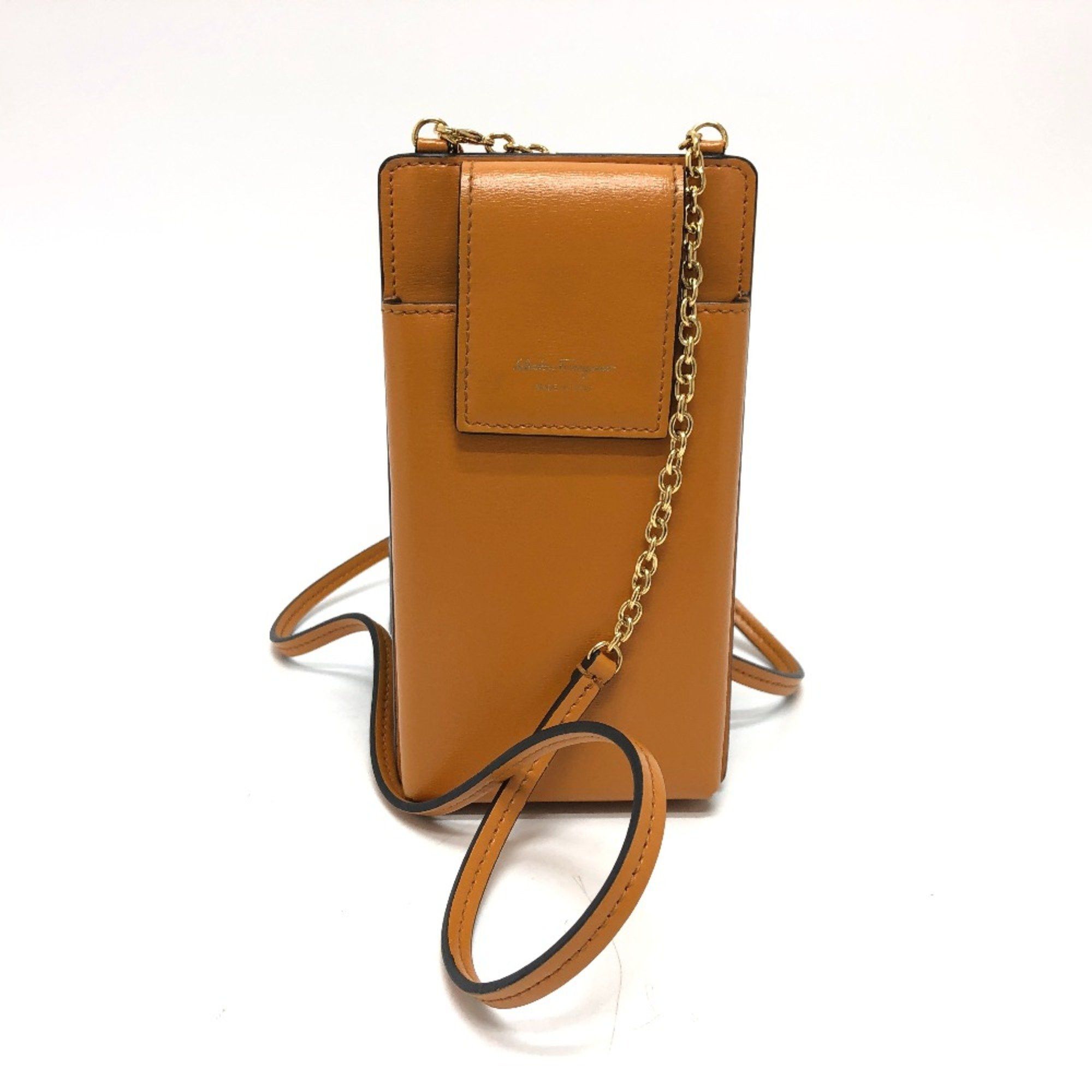 Salvatore Ferragamo Salvatore Ferragamo Mobile case Shoulder Bag Orange Brown Orange GoldHardware Size ONE SIZE - 2 Thumbnail