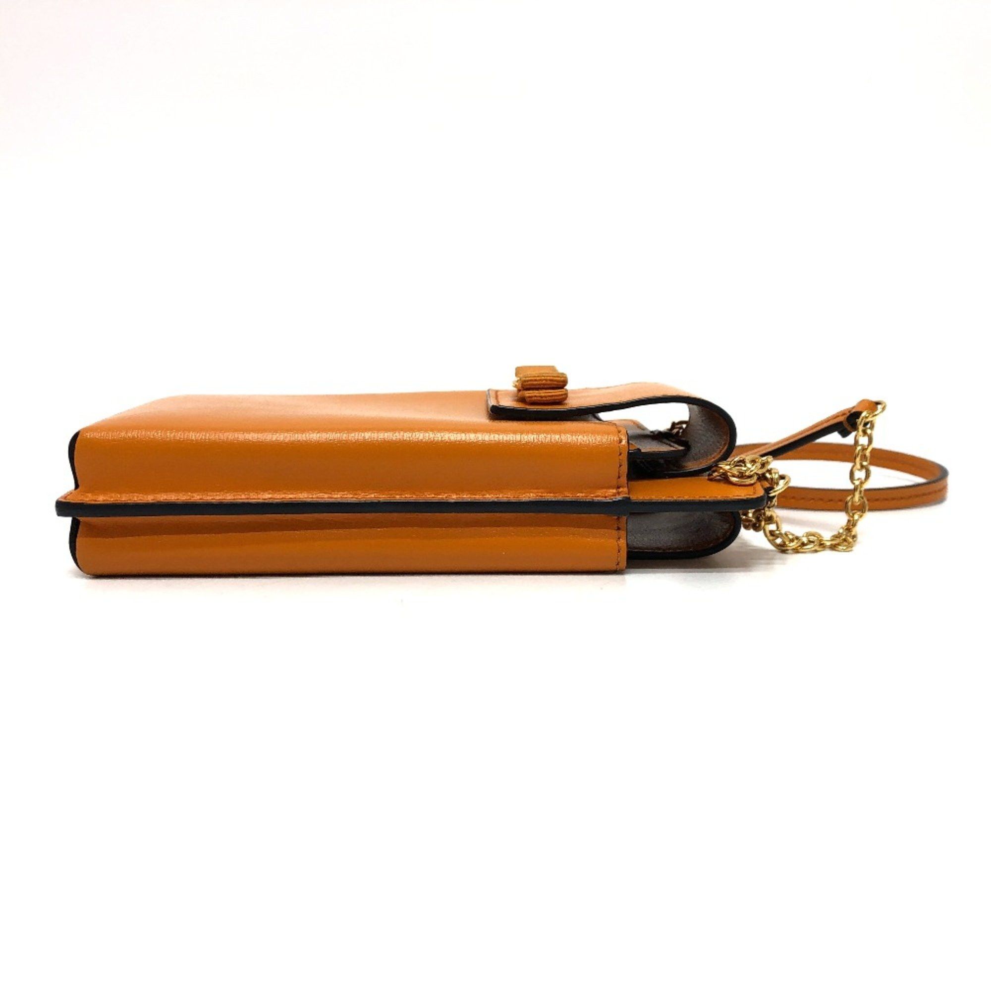 Salvatore Ferragamo Salvatore Ferragamo Mobile case Shoulder Bag Orange Brown Orange GoldHardware Size ONE SIZE - 3 Thumbnail
