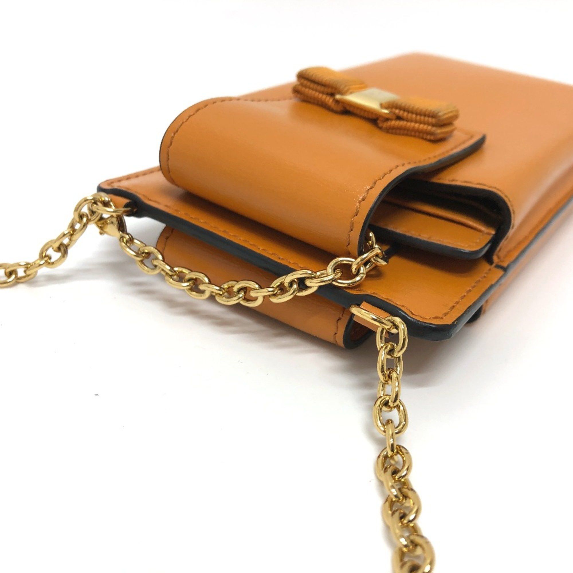 Salvatore Ferragamo Salvatore Ferragamo Mobile case Shoulder Bag Orange Brown Orange GoldHardware Size ONE SIZE - 7 Thumbnail