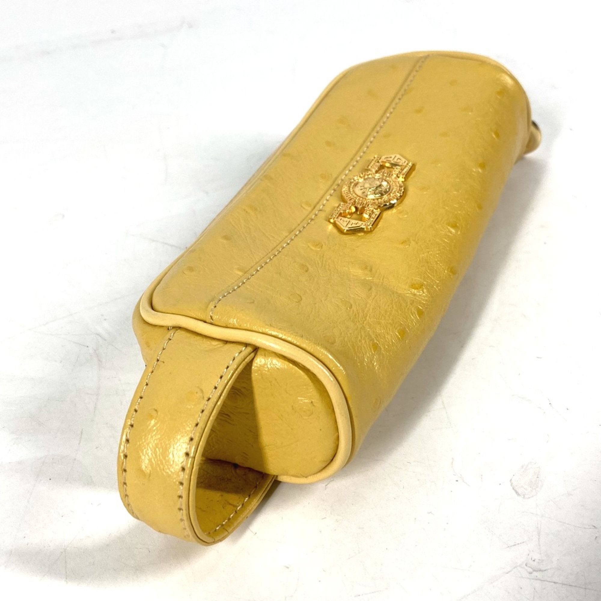 Versace Pen case pencil case Stationery with handles Vintage Pouch yellow Womenswear