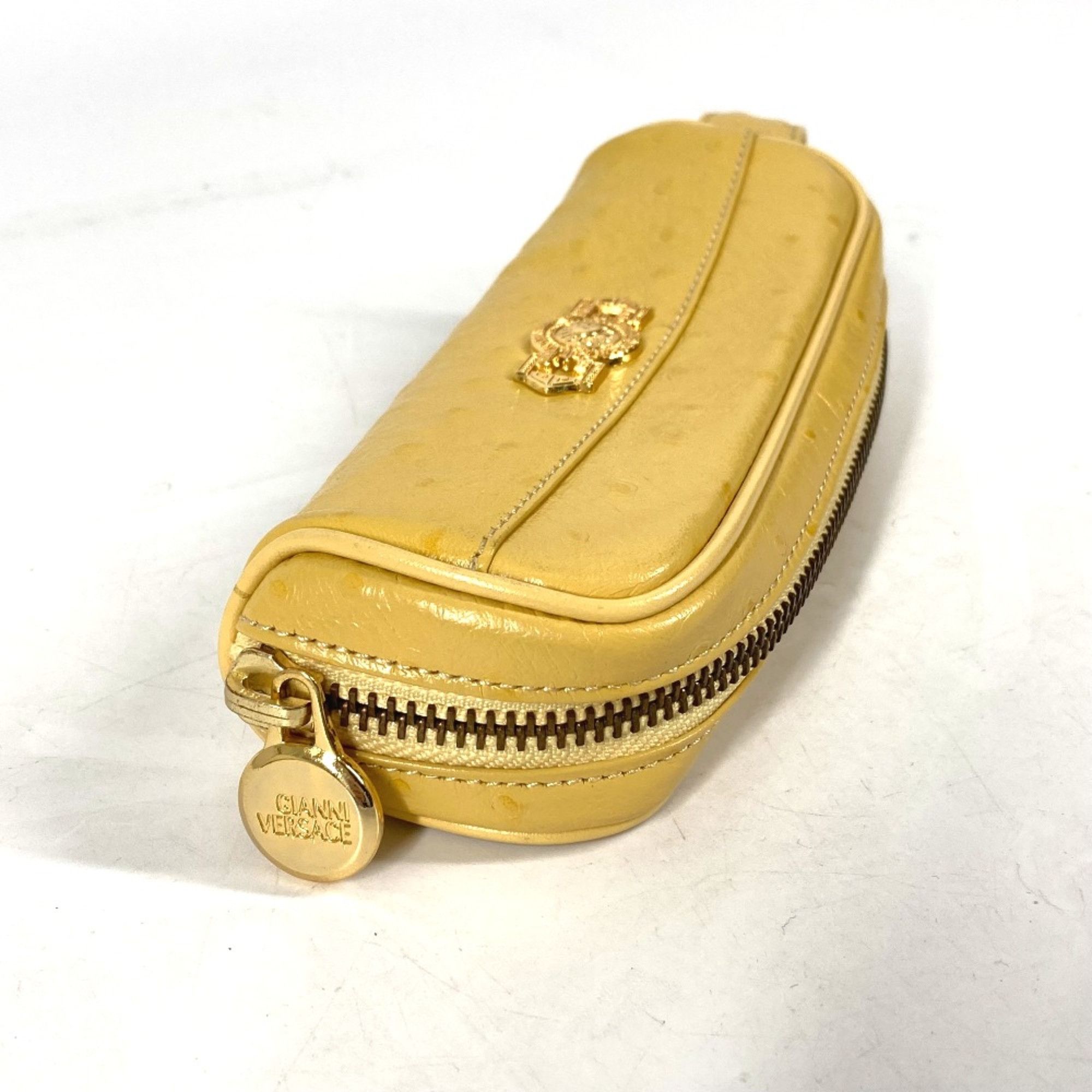 Versace Pen case pencil case Stationery with handles Vintage Pouch yellow Womenswear