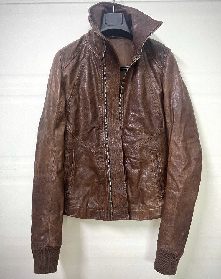 RickOwens Turtle Neck LambLeather Jacket