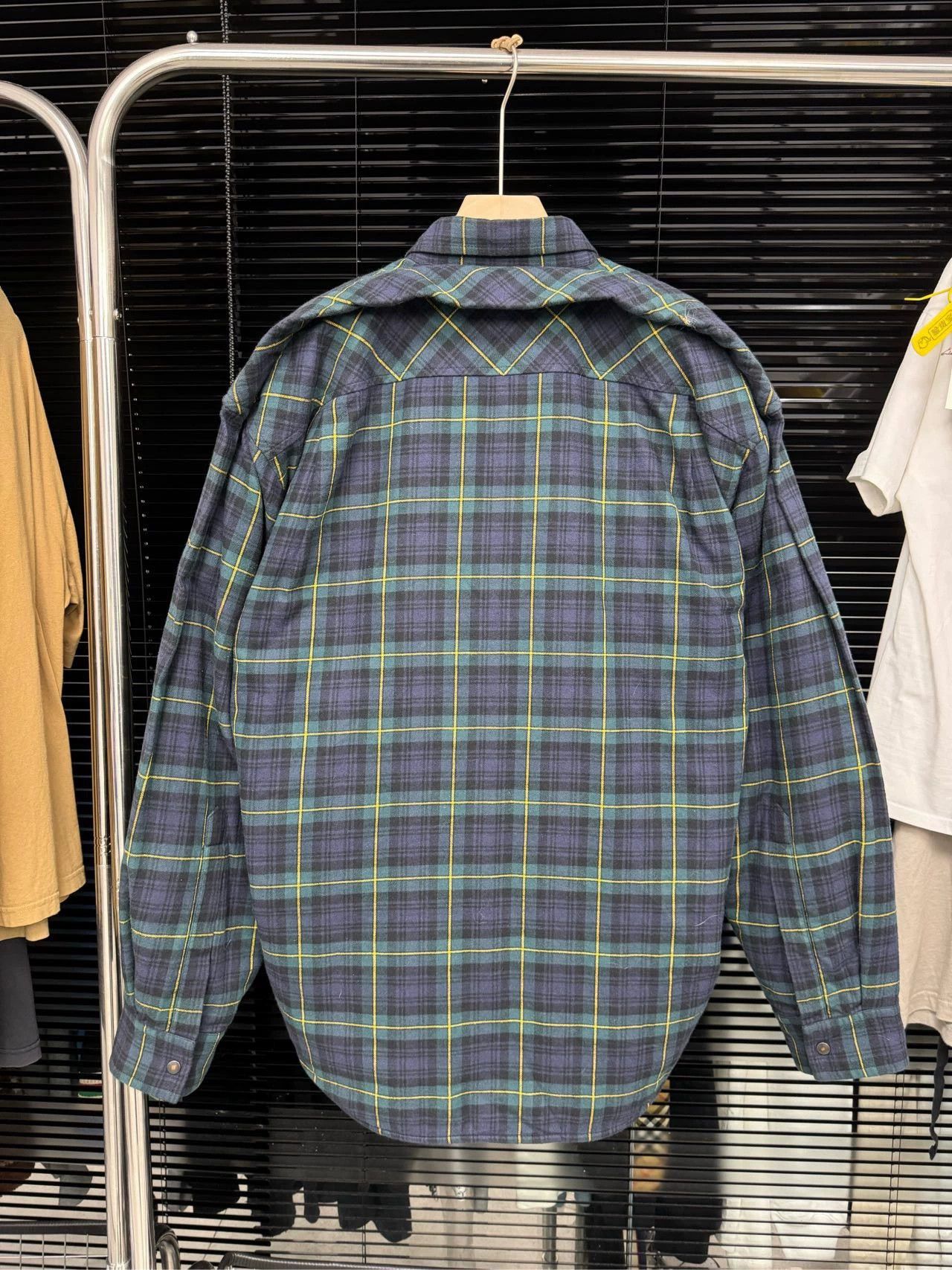 Balenciaga Balenciaga Purple Green Grid Cotton Jacket Size US XXS / EU 40 - 2 Thumbnail