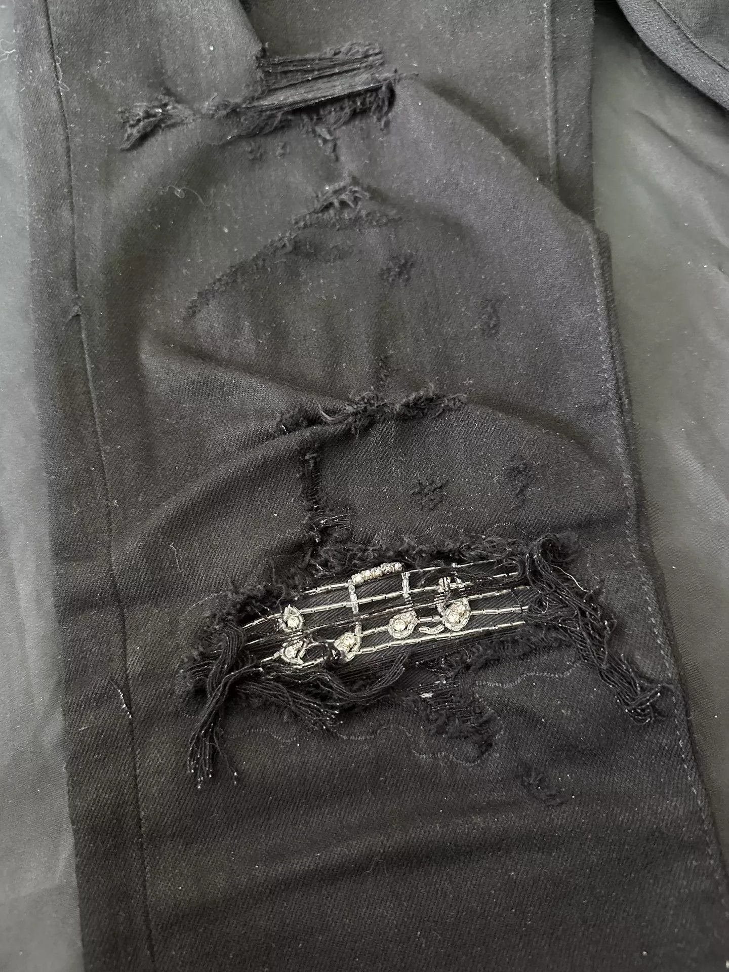 amiri 19SS MX1 Diamond Patch Skinny Jeans Denim