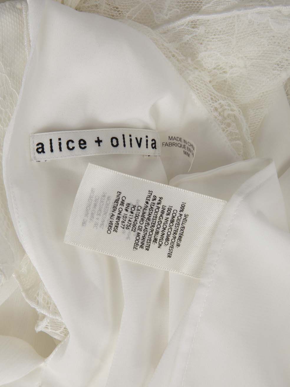 Alice + Olivia White Shoulder Cut Out Top Size M / US 6-8 / IT 42-44 - 10 Thumbnail